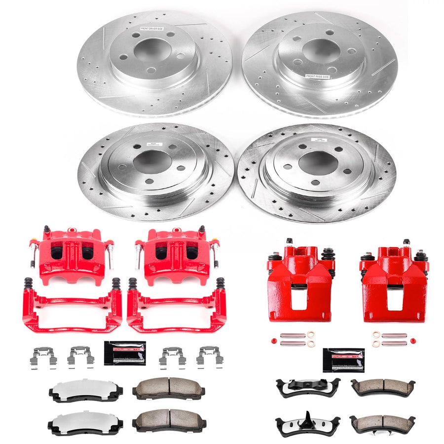Brake Kit Power Stop KC1924-36 with Caliper (Front and Rear Truck Tow), 1 Pack For Ford Explorer Sport 2003 [Model Specific]