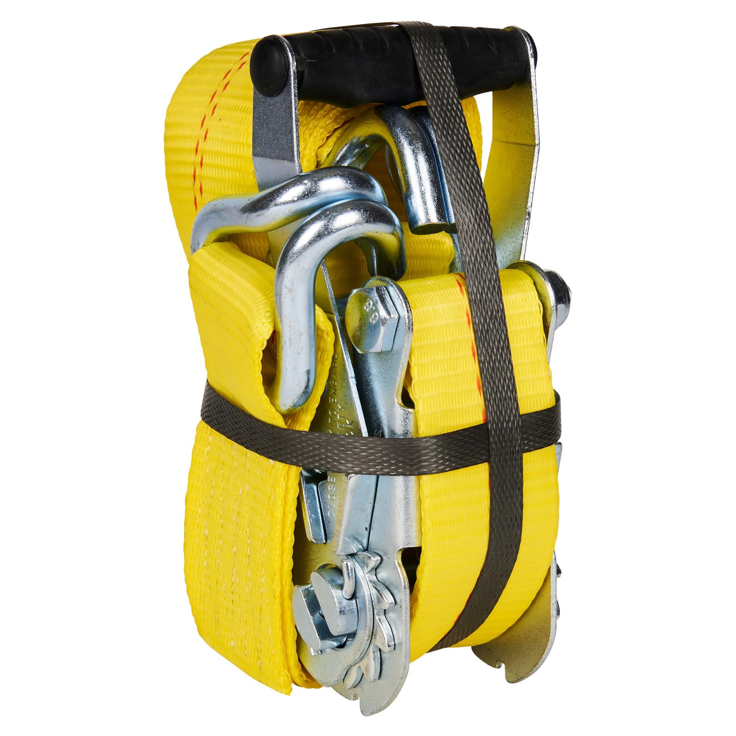 2" x 16' Heavy Duty Ratchet Tie-Down Keeper with Double J-Hooks - 3,333 lbs. Working Load Limit and 10,000 lbs. Break Strength