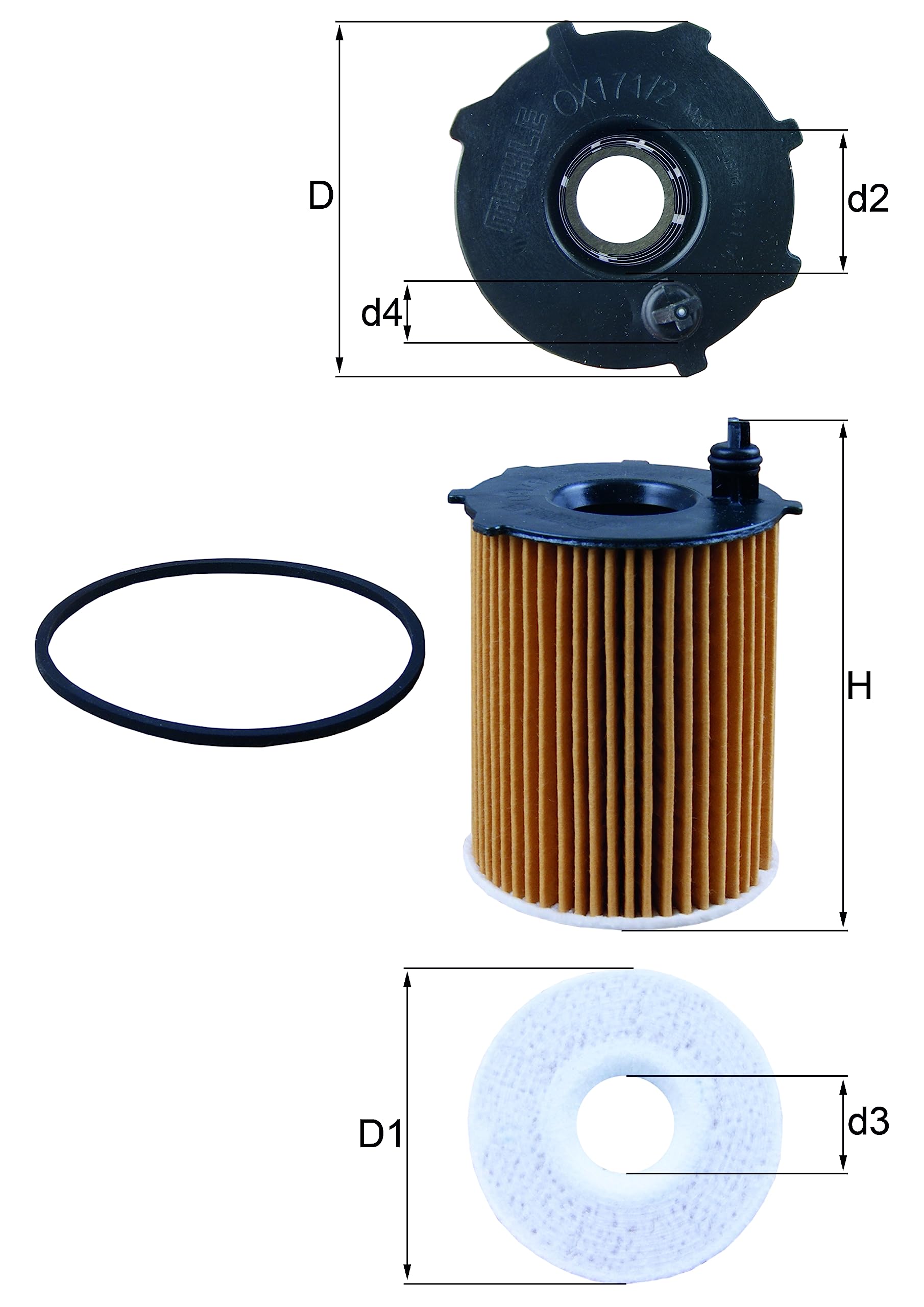 Oil Filter MAHLE OX 171/2D - Oil Filter with Gasket/Gasket Set