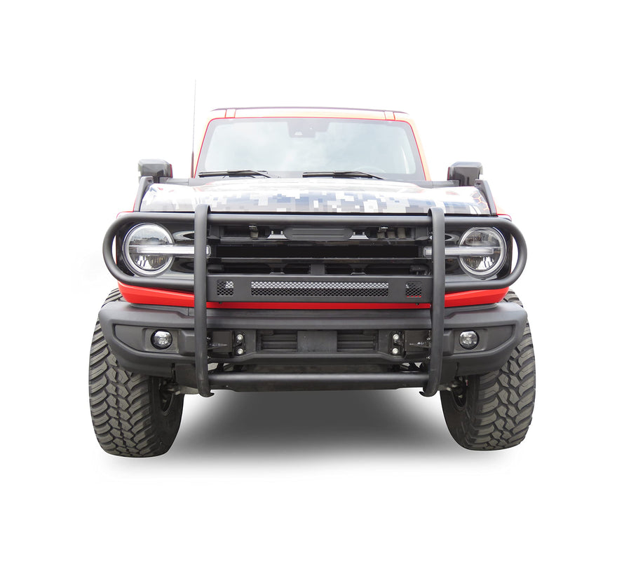Beacon Black Horse Grille brush Bumper Guard Modular Black Compatible with 2021-2024 Ford Bronco-BGFB21NL