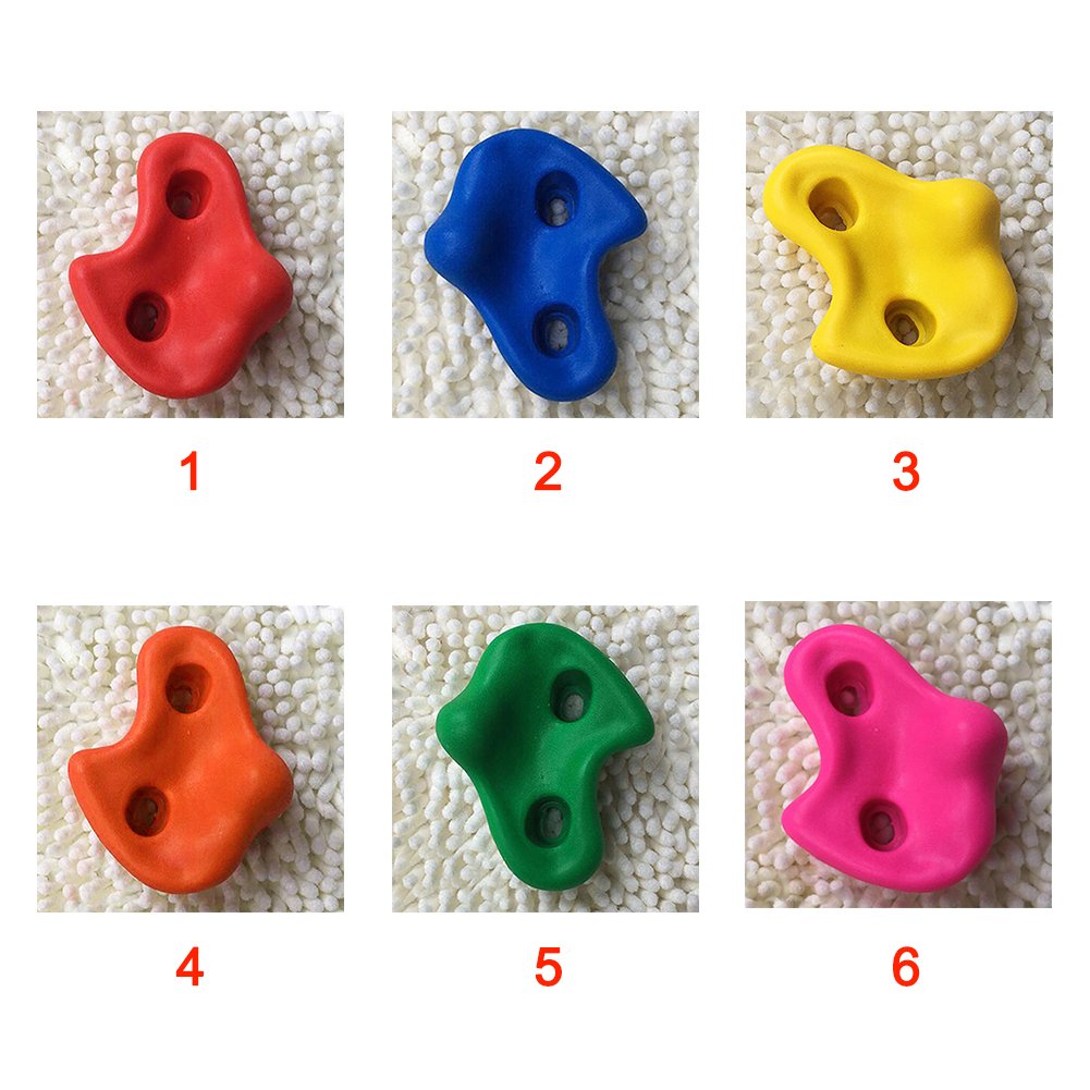 Kids Children ck Climbing Wood Wall Stones Hand Feet Holds Grip Kits Stock(Yellow)