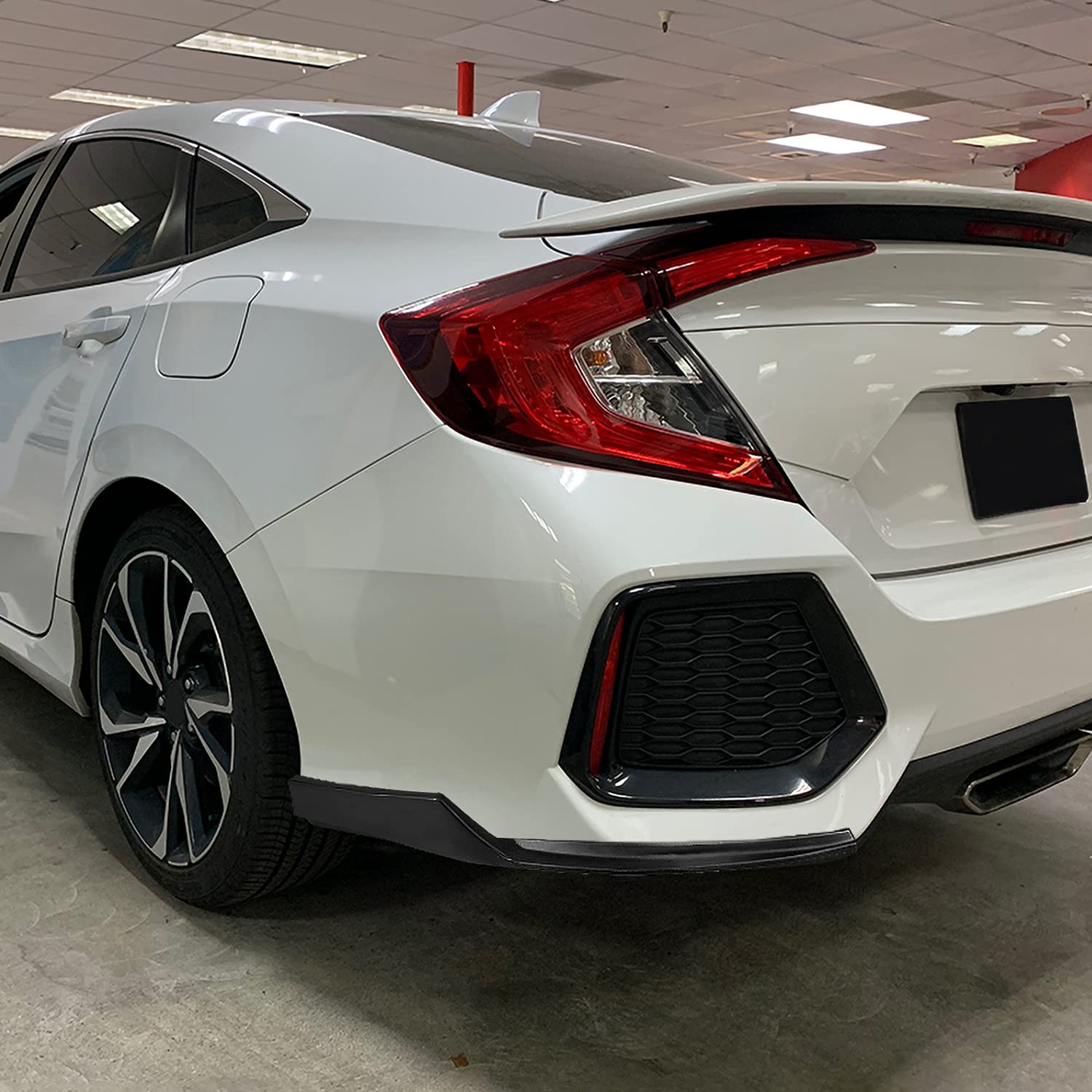 Matte Black Spec-D Tuning Rear Diffuser Bumper Lip Spoiler Compatible with 2016-2020 Honda Civic Sedan