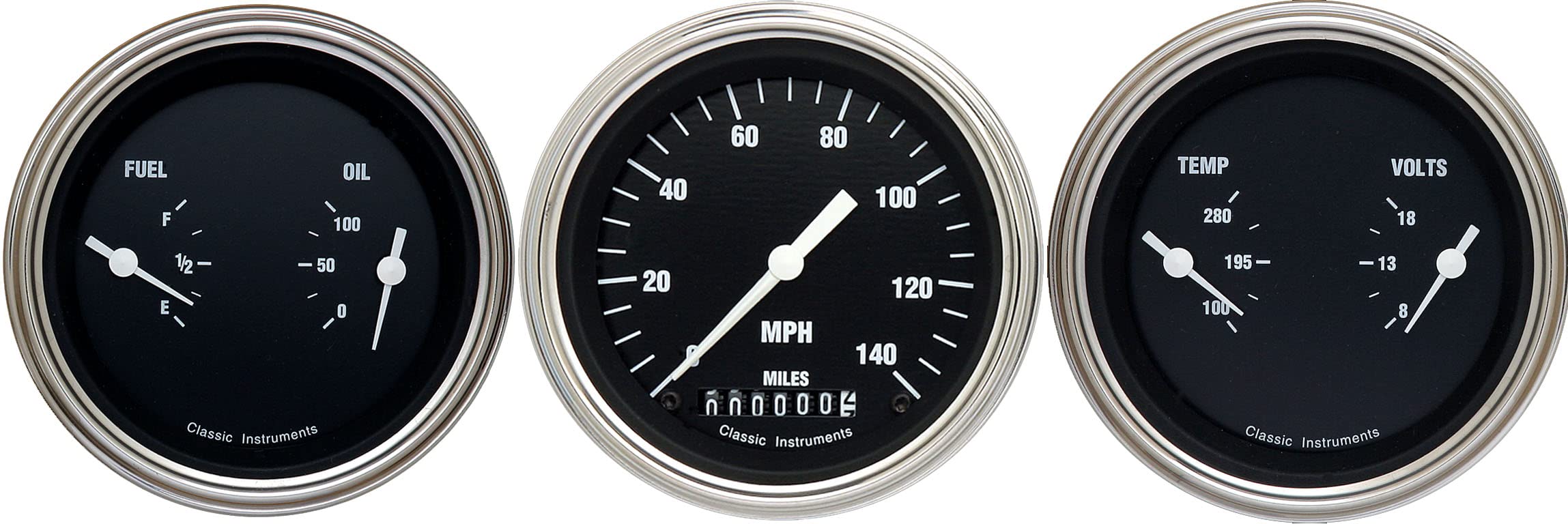 Hot Rod Series Classic Instruments HR04SLF 3 Gauge Package