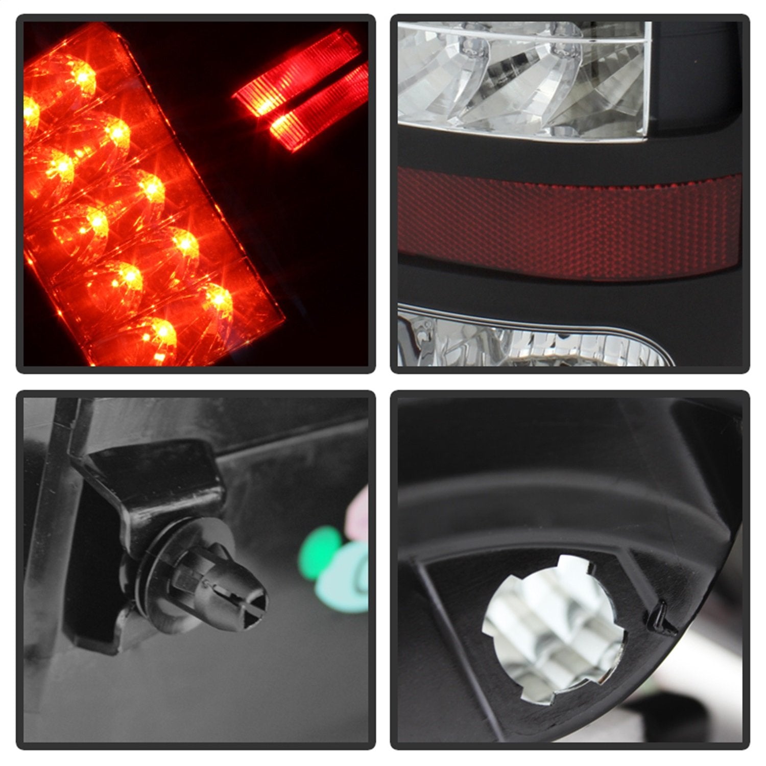 LED Tail Lights Black/Clear Spyder Auto 5077530