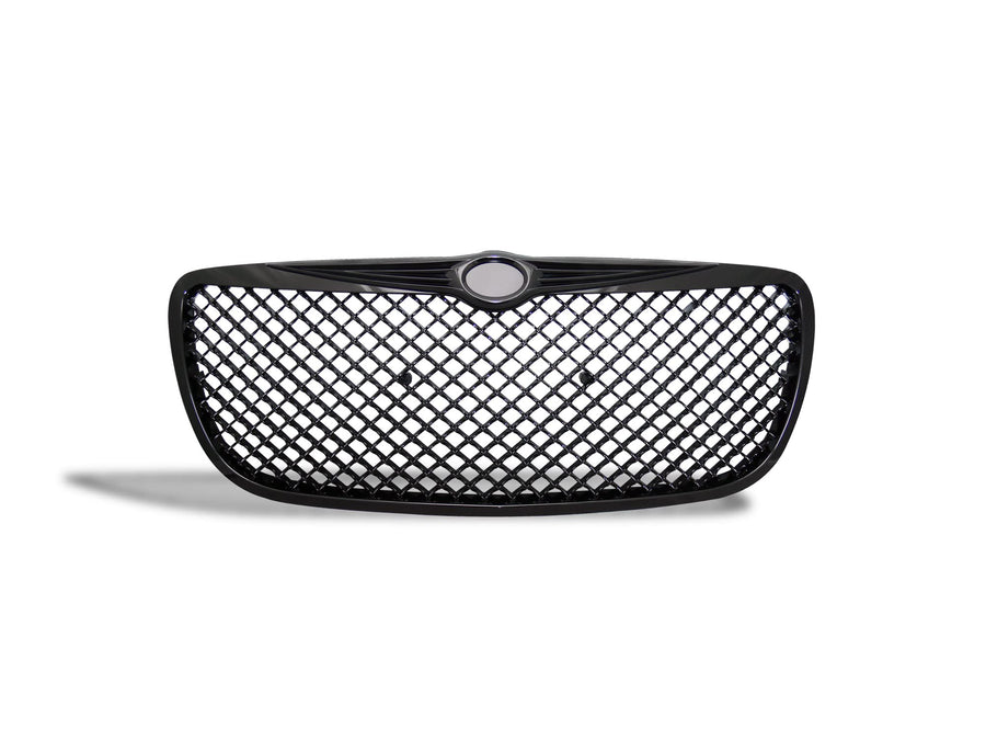7147584 Armordillo USA Mesh Front Hood Grille - Gloss Black Fits 2004-2006 Chrysler Sebring