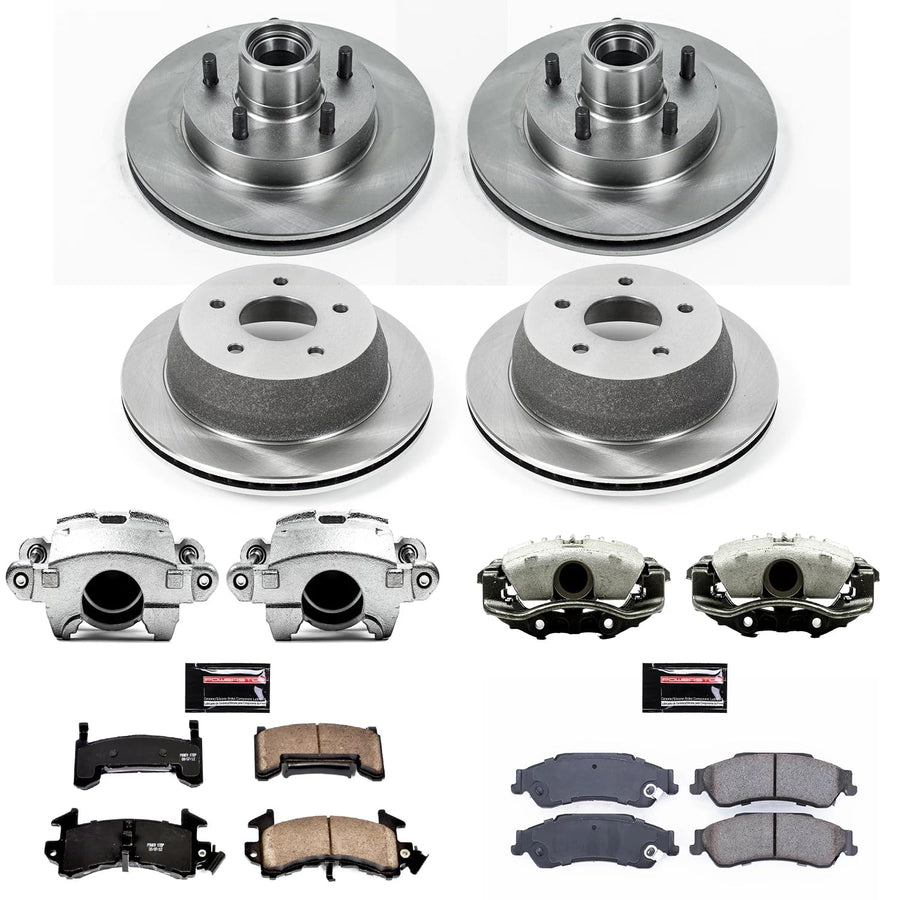 Power Stop Autospecialty Brake Caliper Kit- Front and Rear OE Brake Rotor, Brake Pads & Calipers For Chevrolet S10 2003, GMC Sonoma 2003 [Model Specific]