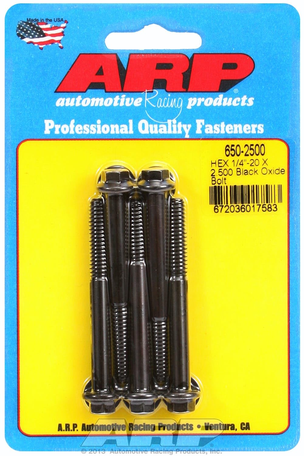 Hex ARP (650-2500) Oxide Bolt, Black