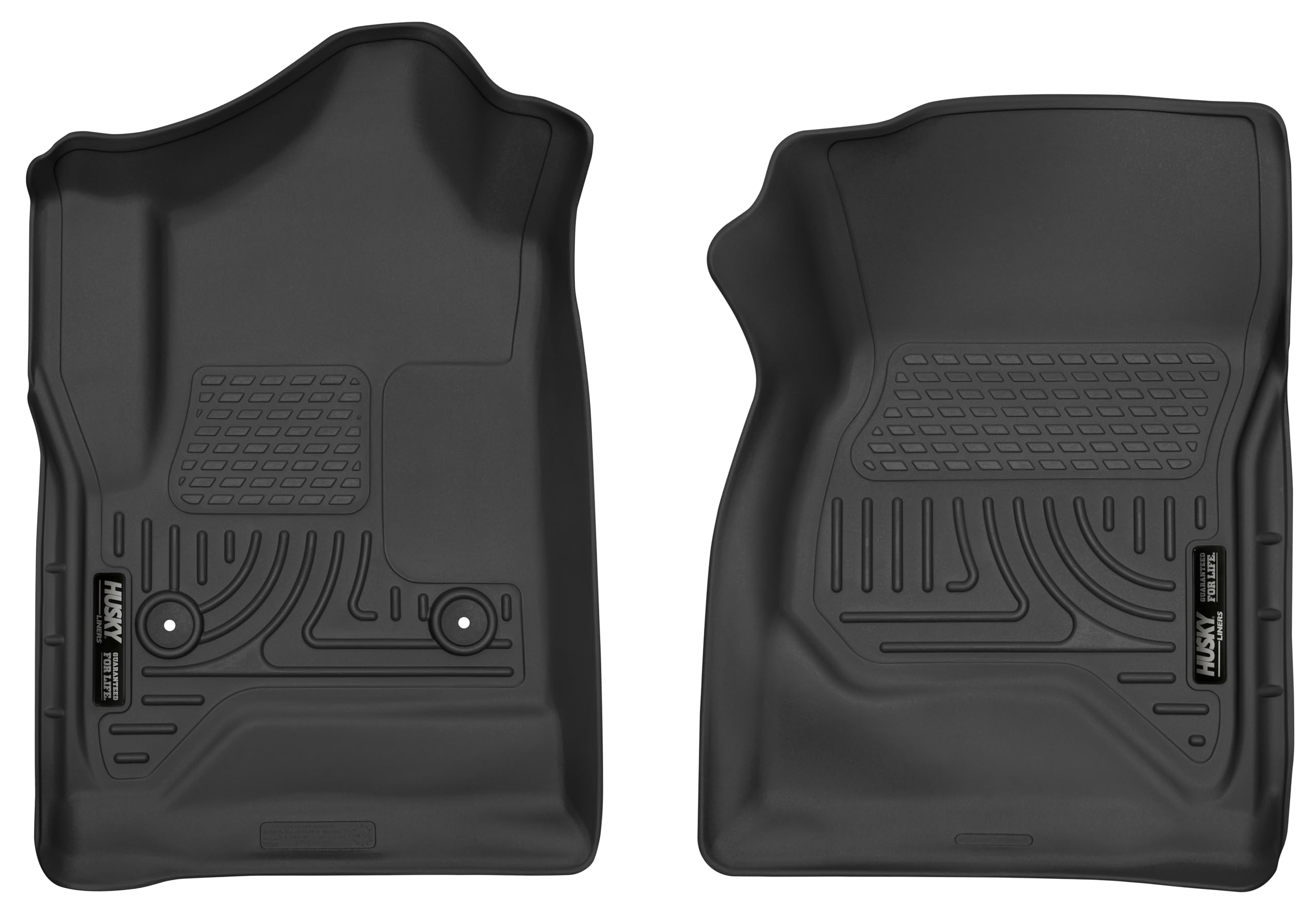Husky Liners Floor Mats X-act Contour | Fits 2014-2018 Chevrolet Silverado & GMC Sierra 1500; 2015-2019 Silverado/Sierra 2500/3500 Regular Cab | Front Row, 2-pc Black - 52741