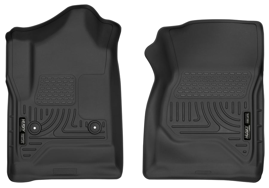 Husky Liners Floor Mats X-act Contour | Fits 2014-2018 Chevrolet Silverado & GMC Sierra 1500; 2015-2019 Silverado/Sierra 2500/3500 Regular Cab | Front Row, 2-pc Black - 52741