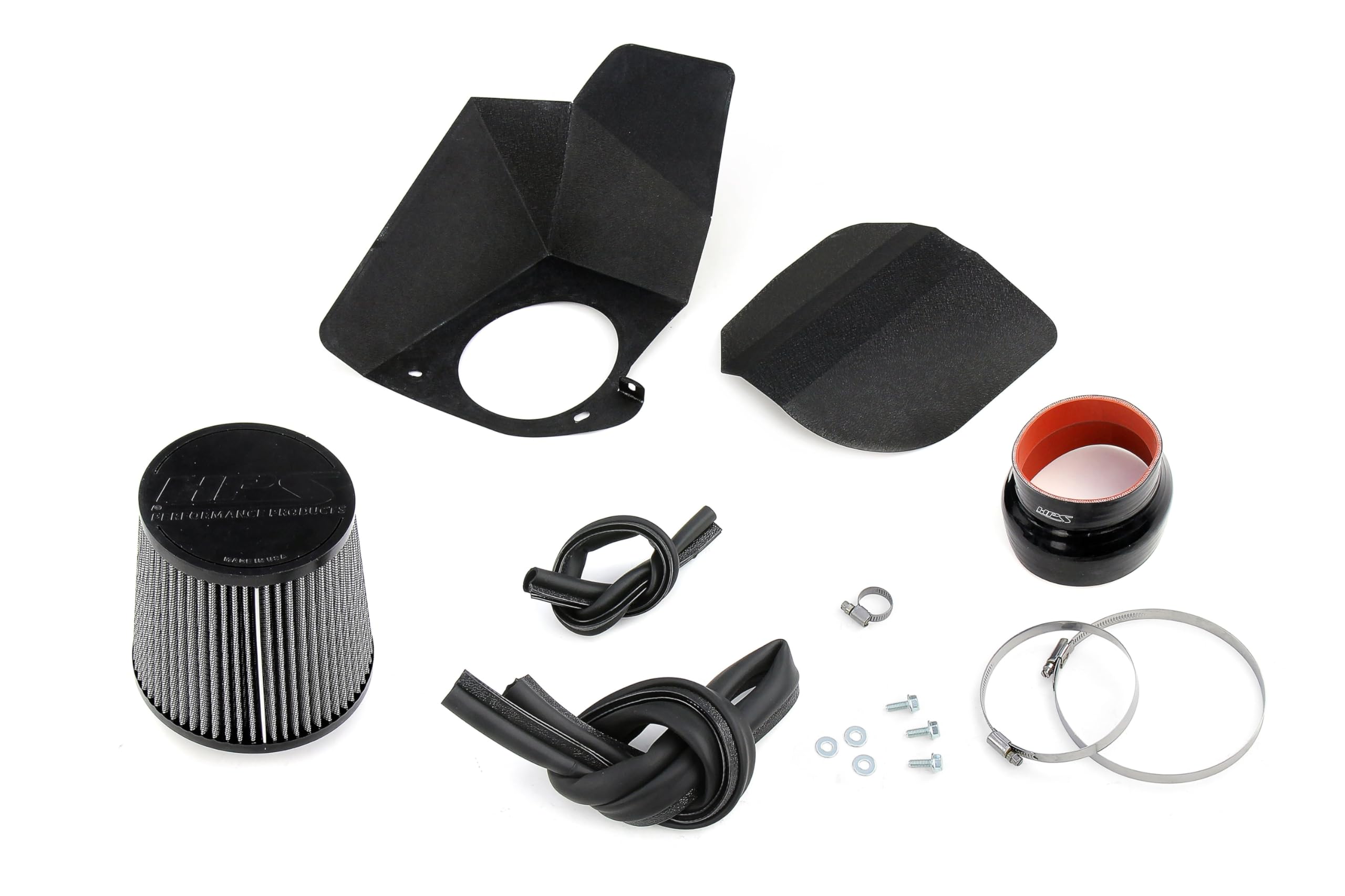 HPS Air Intake Kit Polished with Heat Shield Compatible for 2019-2023 Dodge Charger SRT Hellcat 6.2L V8 Supercharged, 827-681P