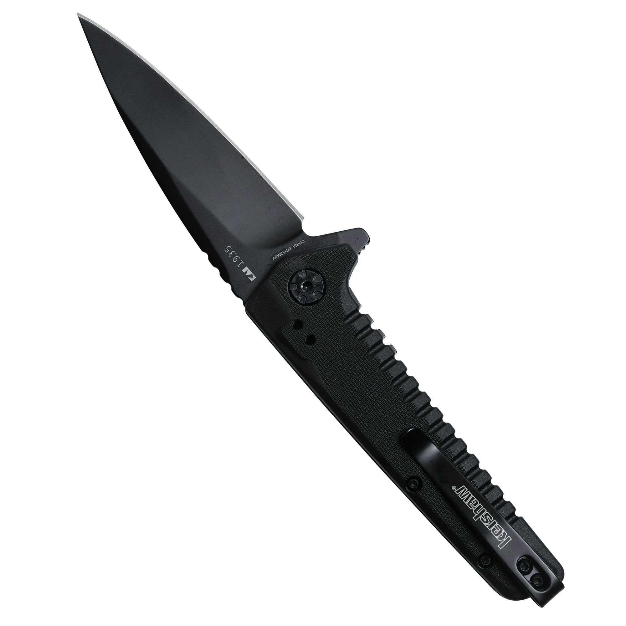 Fatback Kershaw Pocketknife, 3.5" 8Cr13MoV Steel Drop Point Plain Edge Blade, Tactical EDC, One-Handed Assisted Flipper Opening