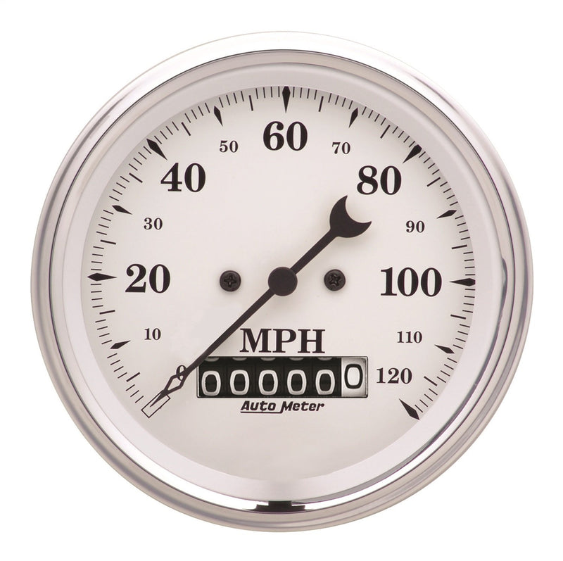 Auto Meter Old TYME 1679 White Electric Programmable Speedometer