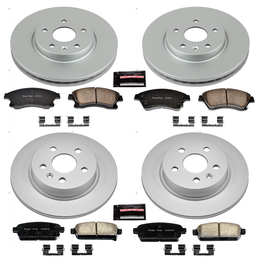 Power Stop CRK5551 Brake Rotor Coated & Ceramic Brake Pads- front & rear For Chevrolet Cruze 2011-2015, Chevrolet Cruze Limited 2016, Chevrolet Sonic 2013-2016 [Model Specific]