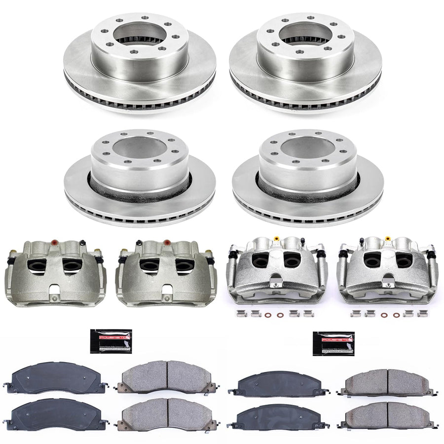 Power Stop KCOE5458 Replacement Autospeciality Front and Rear Caliper Kit- OE Rotors, Ceramic Brake Pads, Calipers For Dodge Ram 2500, Dodge Ram 3500, Ram, Ram 2500, Ram 3500 [Model Specific]