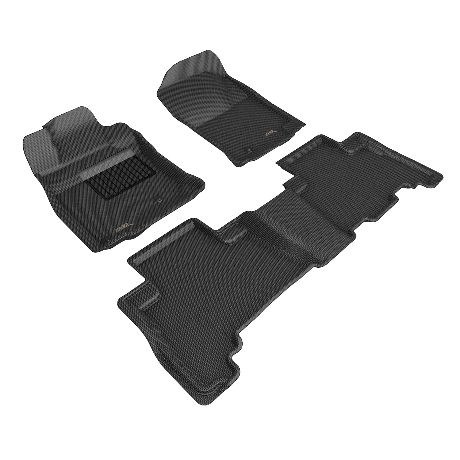 Kagu Floor Mat 3D MAXpider Custom Fit (Black) Compatible with Toyota 4 Runner 5-Seat 2014-2024 - Full Set