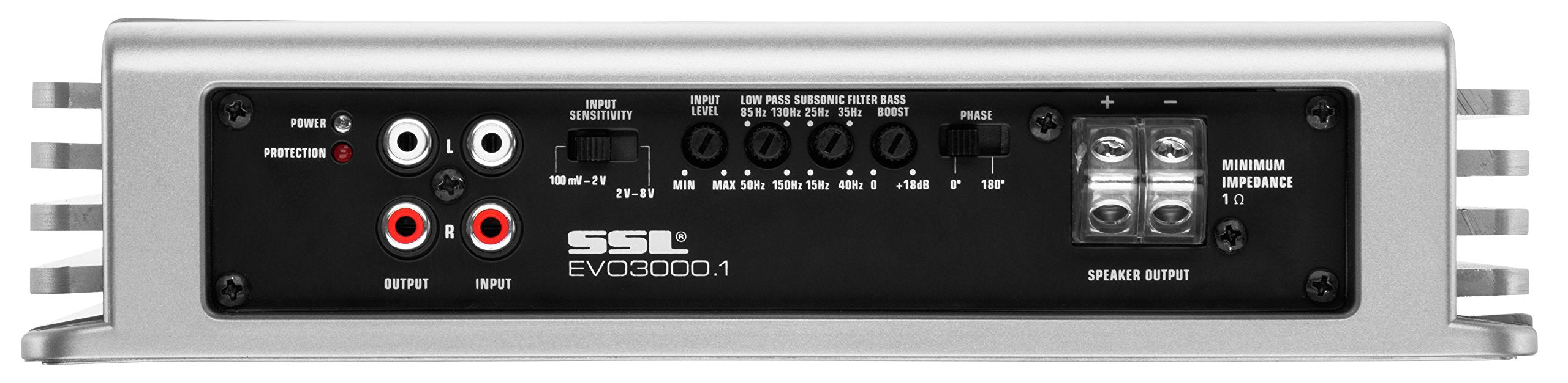 EVO3000.1 Sound Storm Laboratories Class D Monoblock Car Audio Amplifier - 3000 High Output, Low Level Inputs, Hook Up to Subwoofer for Bass
