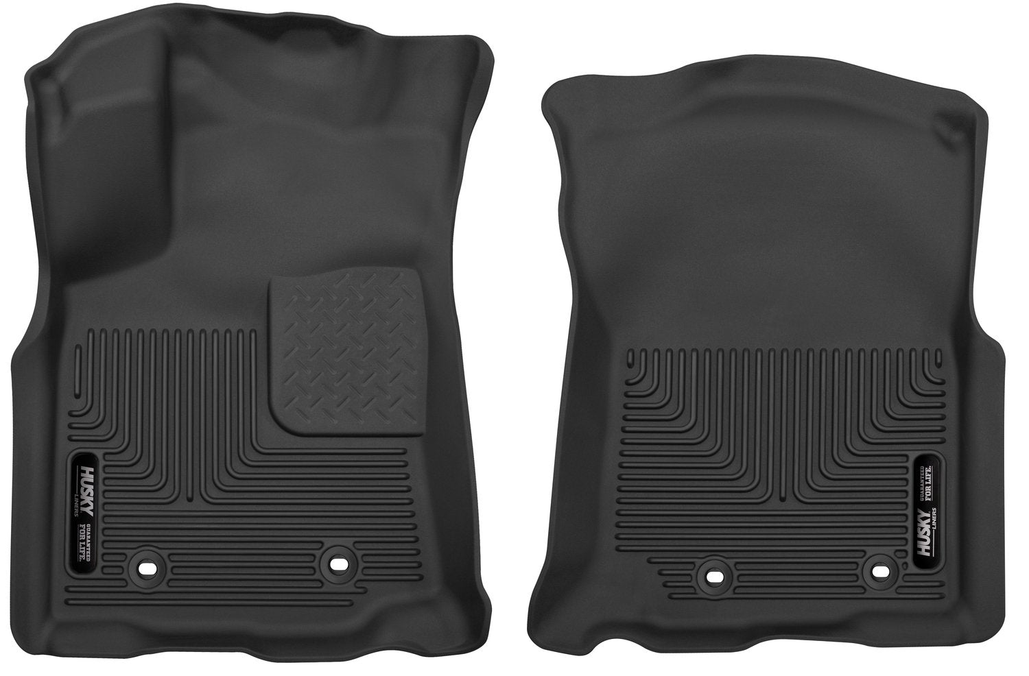 Husky Liners Floor Mats X-act Contour | Fits 2018 - 2023 Toyota Tacoma, Double & Access Cab w/Auto Trans | Front Row, 2-pc Black - 53751