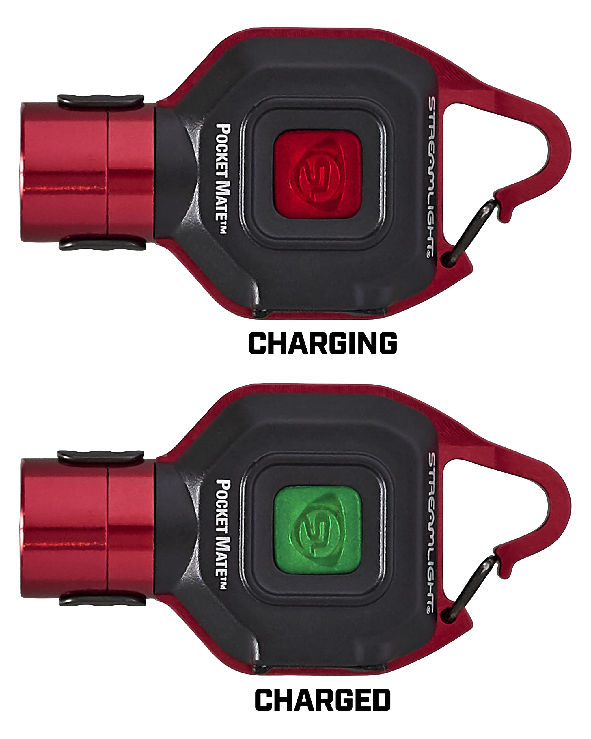 Streamlight Pocket Mate 73301 325-Lumen Keychain/Clip-on USB Rechargeable Flashlight, Red