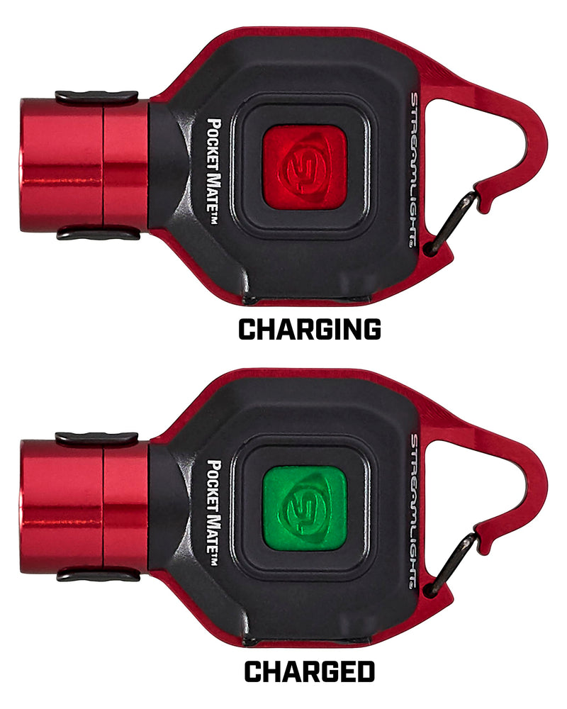 Streamlight Pocket Mate 73301 325-Lumen Keychain/Clip-on USB Rechargeable Flashlight, Red