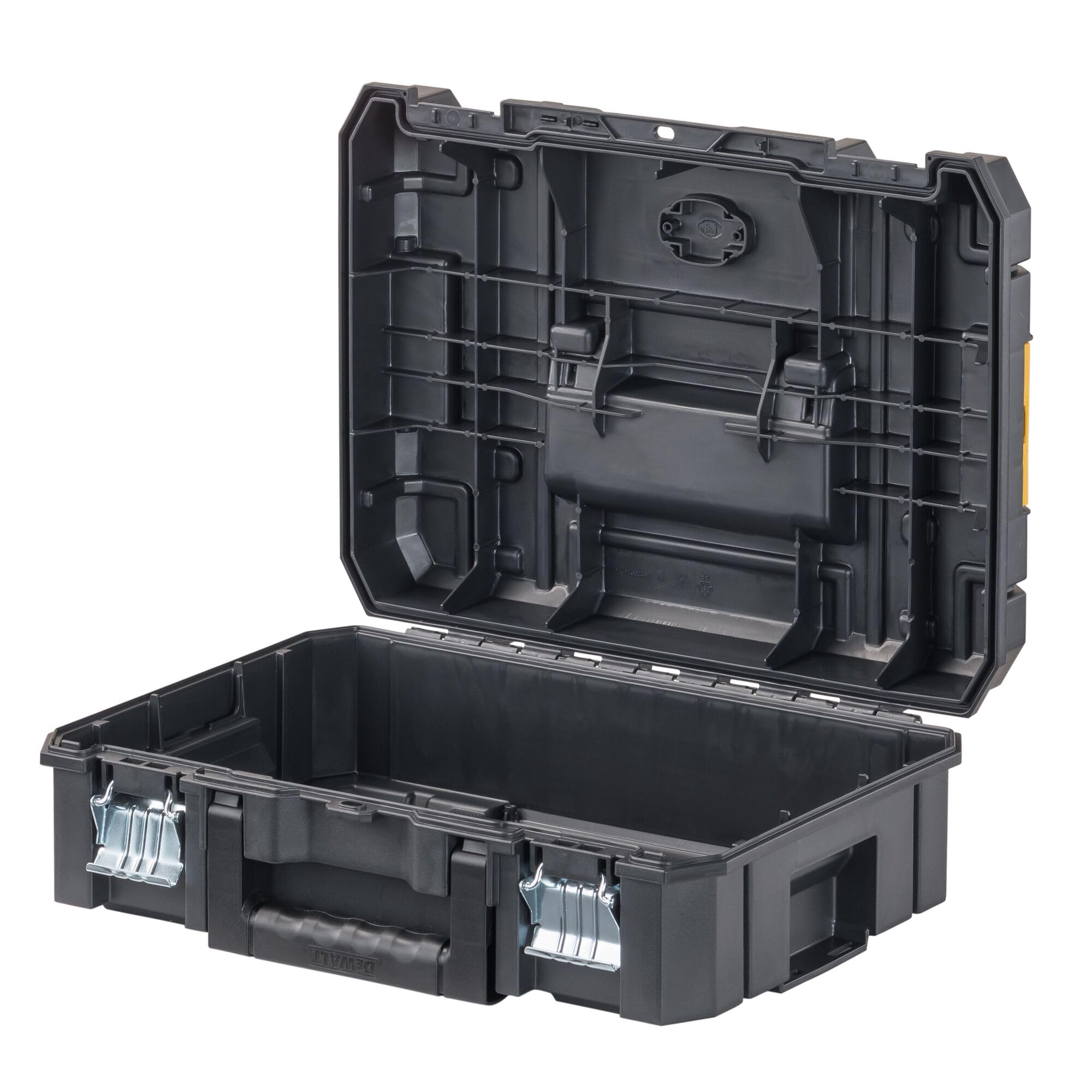 DEWALT Tool Box TSTAK II, Flat Top Storage Case, Organizer Box Holds Up To 66 lbs, Flexible Platforms for Stacking, 13 Inch (DWST17807)
