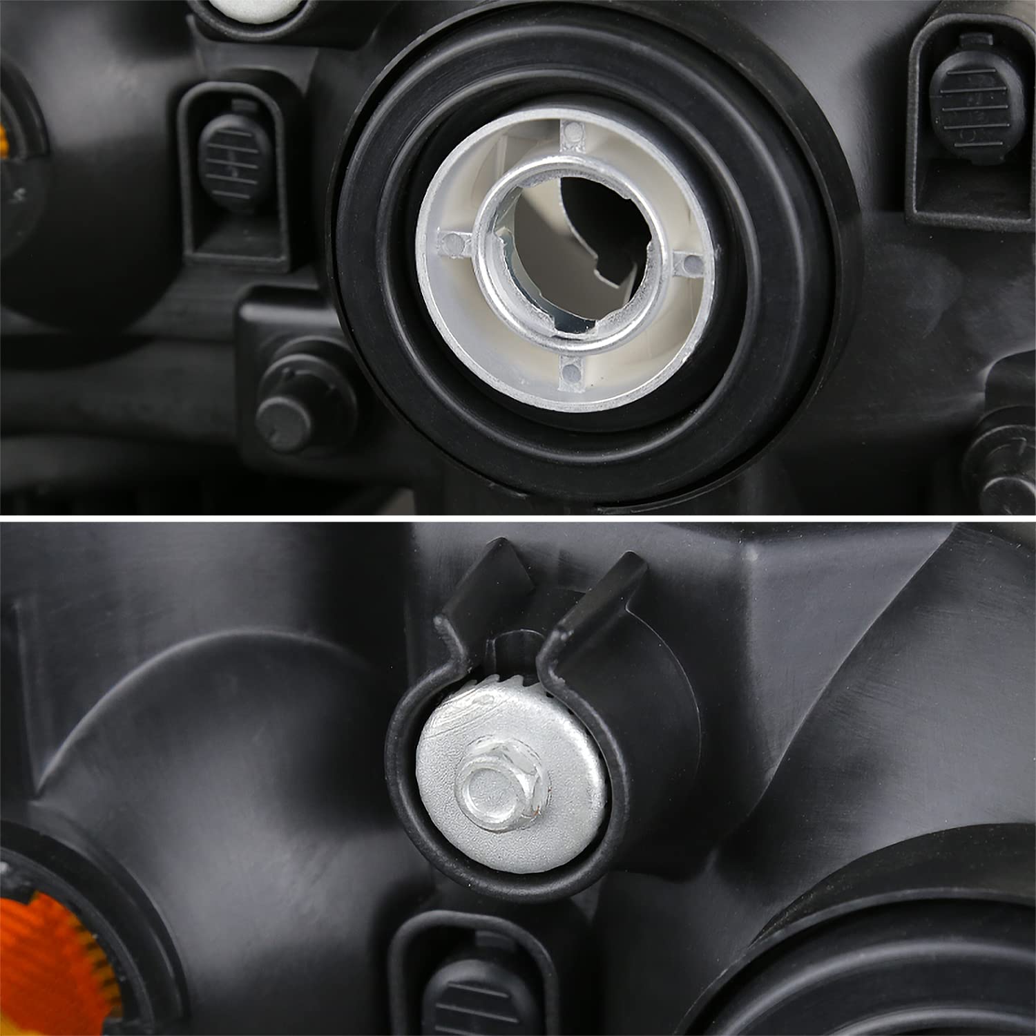 Black Headlights SPEC-D TUNING Compatible with 2008-2010 Dodge Grand Caravan L+R Pair Head Light Lamp Assembly
