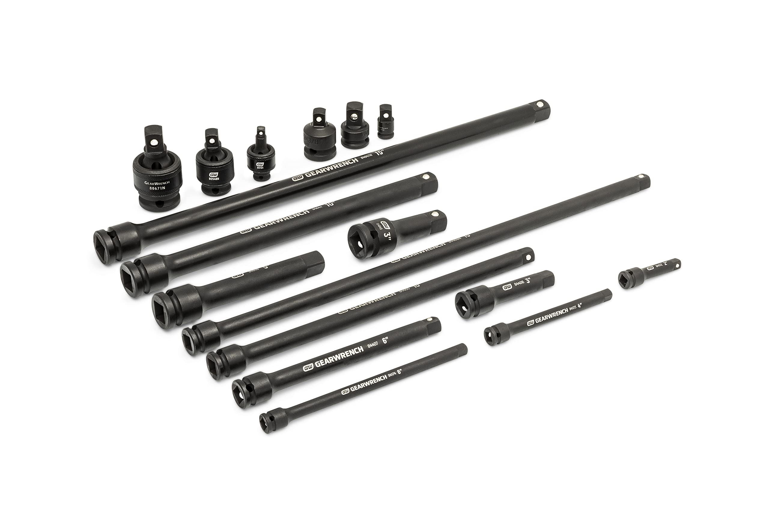 17 Piece GEARWRENCH 1/4", 3/8", 1/2" Impact Drive Tool Accessories Set with EVA Foam Tray - 86524