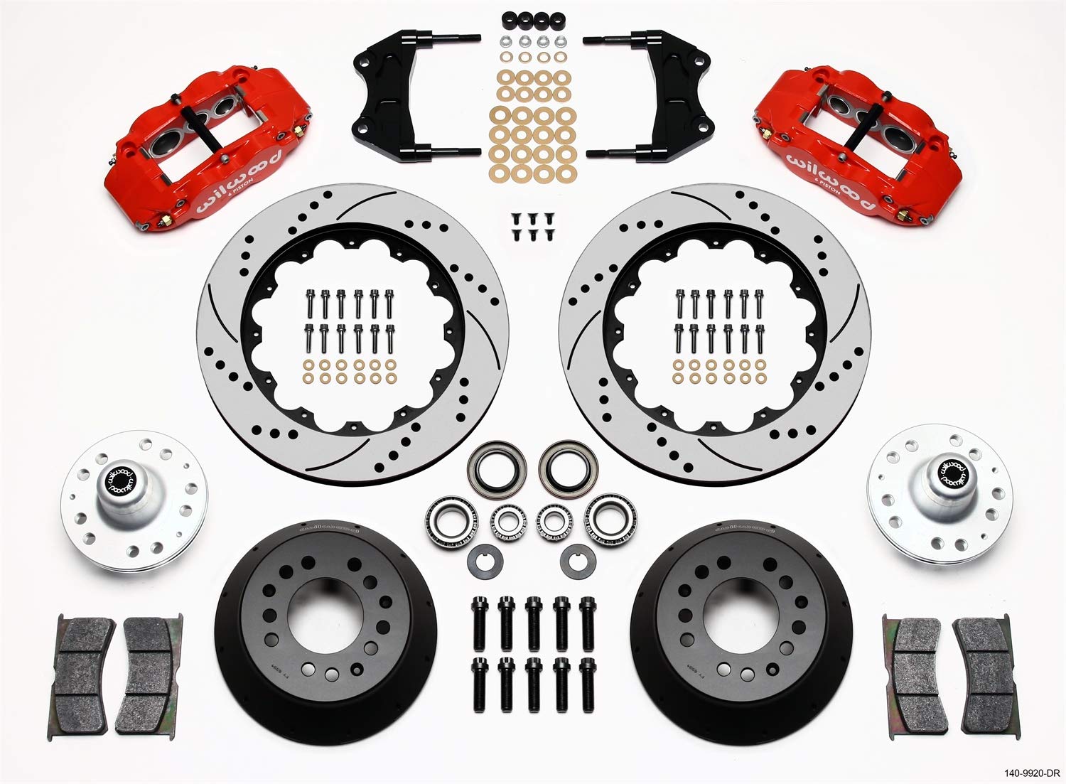 Front Hub Kit FNSL6R, 14.00", Drill, Red