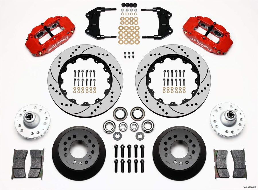 Front Hub Kit FNSL6R, 14.00", Drill, Red