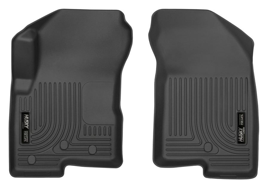 Husky Liners Floor Mats Weatherbeater | Fits 2007-2012 Dodge Caliber, 2007-2017 Jeep Compass, Jeep Patriot | Front Row, 2-pc Black - 13001