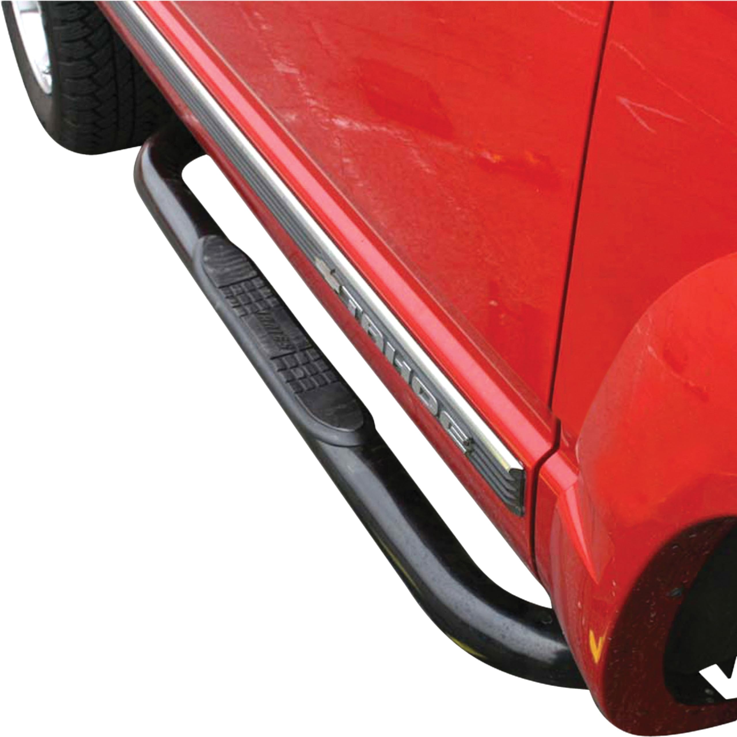 3-Inch Round Black Steel ARIES Nerf Bars, No-Drill, Fits Select Chevrolet Blazer FS, Tahoe, GMC Yukon, C, K