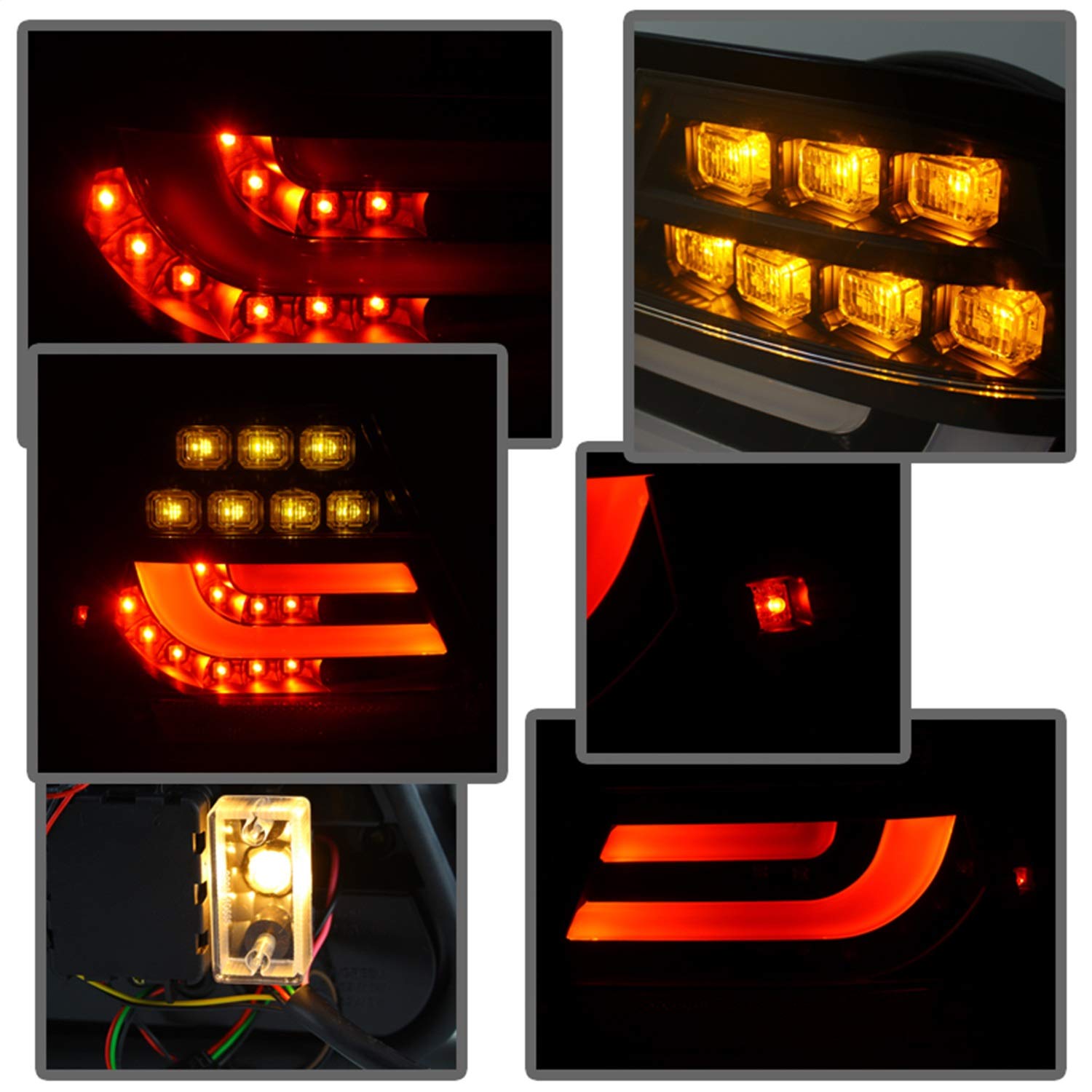 BMW E46 3-Series 04-06 2Dr Spyder 5076564 Light Bar Style LED Tail Lights - Black