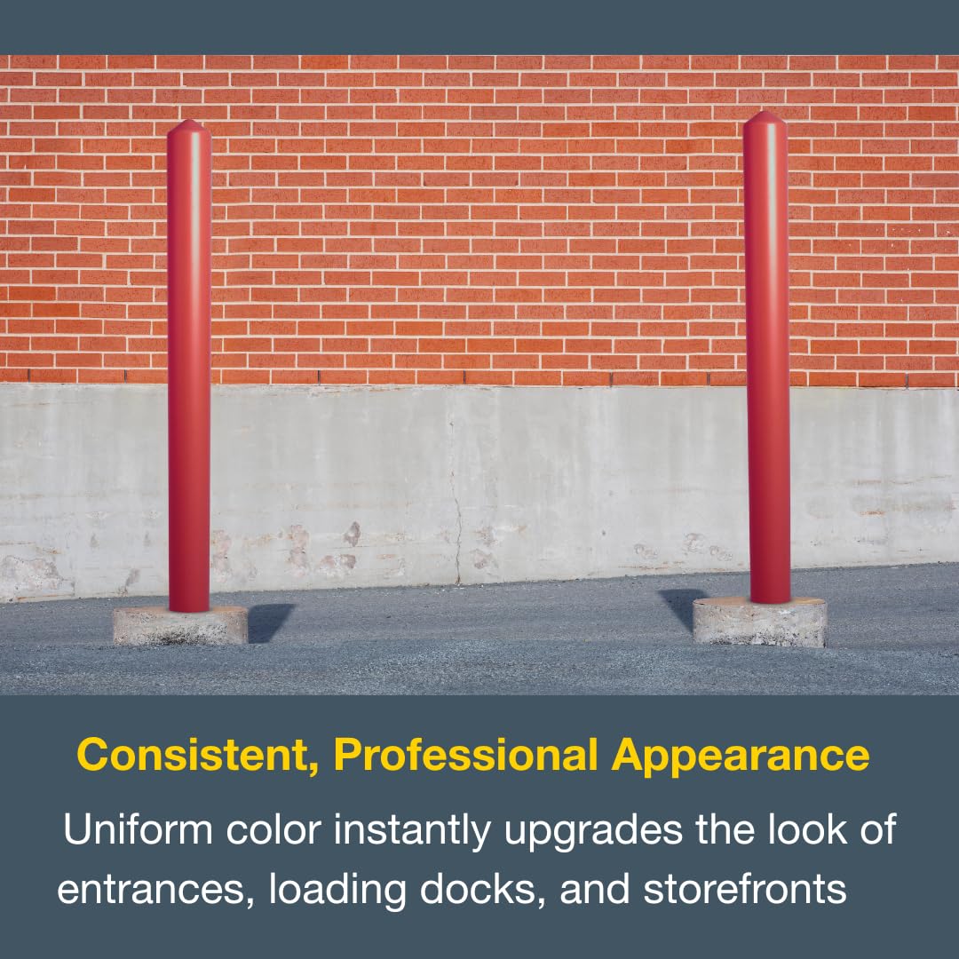 Bollard Covers Eagle for 4 Inch Poles - 56" Tall, Durable Smooth HDPE Plastic - Trimmable Red Bollard Post Sleeve for Parking Lots, Warehouses, and Loading Docks, 1735R