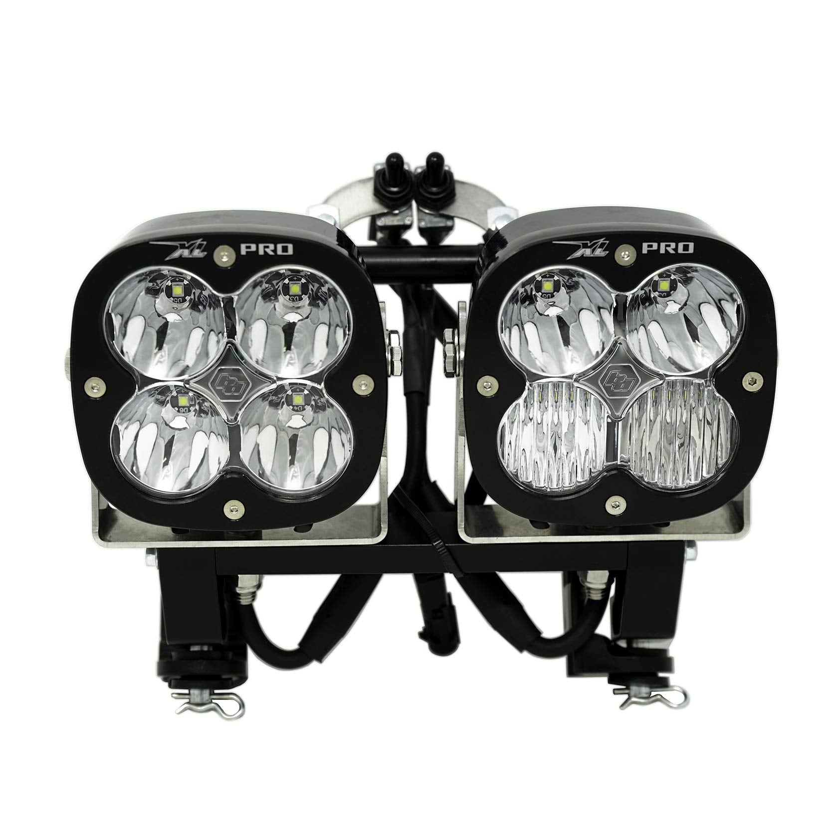 Baja Designs Dual XL Pro LED Motorcycle Race Light Kit - Universal Fit (Multi-Pattern; Clear)