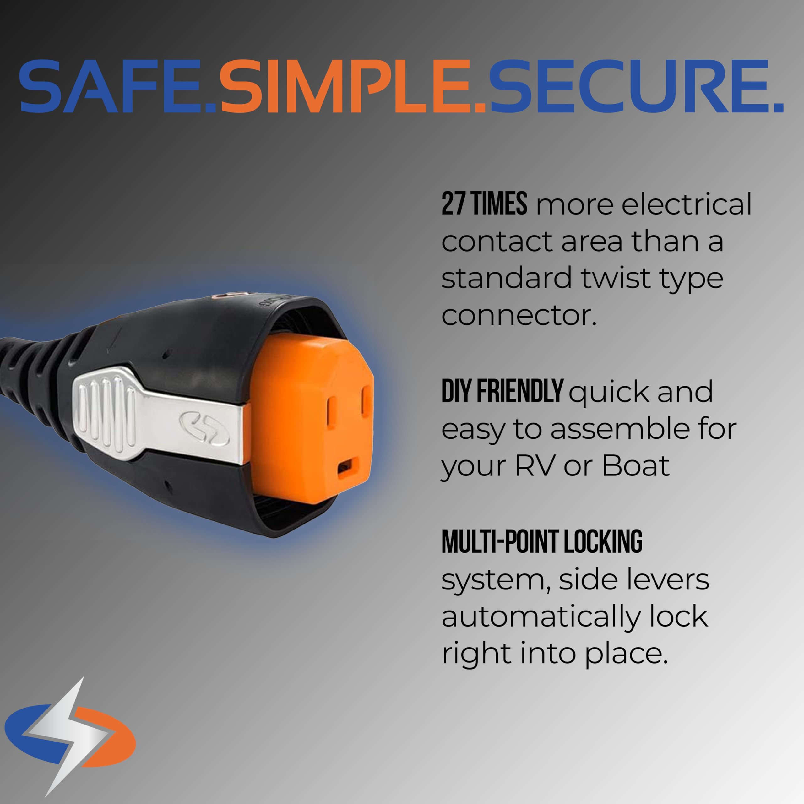 30 Amp SmartPlug R30303 Power Cord – 30' Locking Shore Power Cable, Weatherproof, Reverse Polarity Indicator, Secure Connection, Durable RV Accessories & Camper Essential for Safe Shore Power