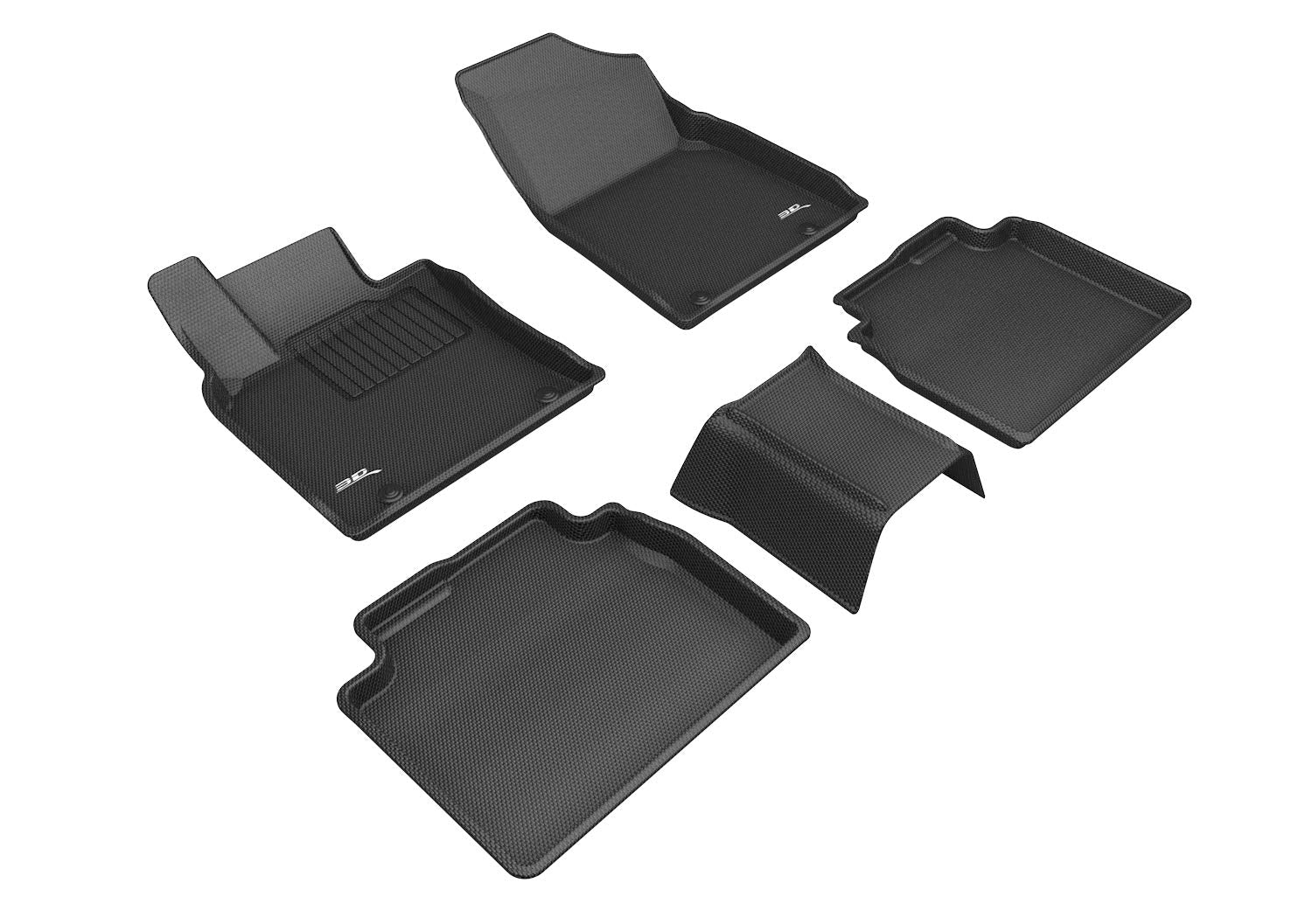 3D MAXpider Kagu Custom Fit Floor Mat (Black) Compatible with Lexus Es Gasoline Fwd 2019-2025 - Full Set