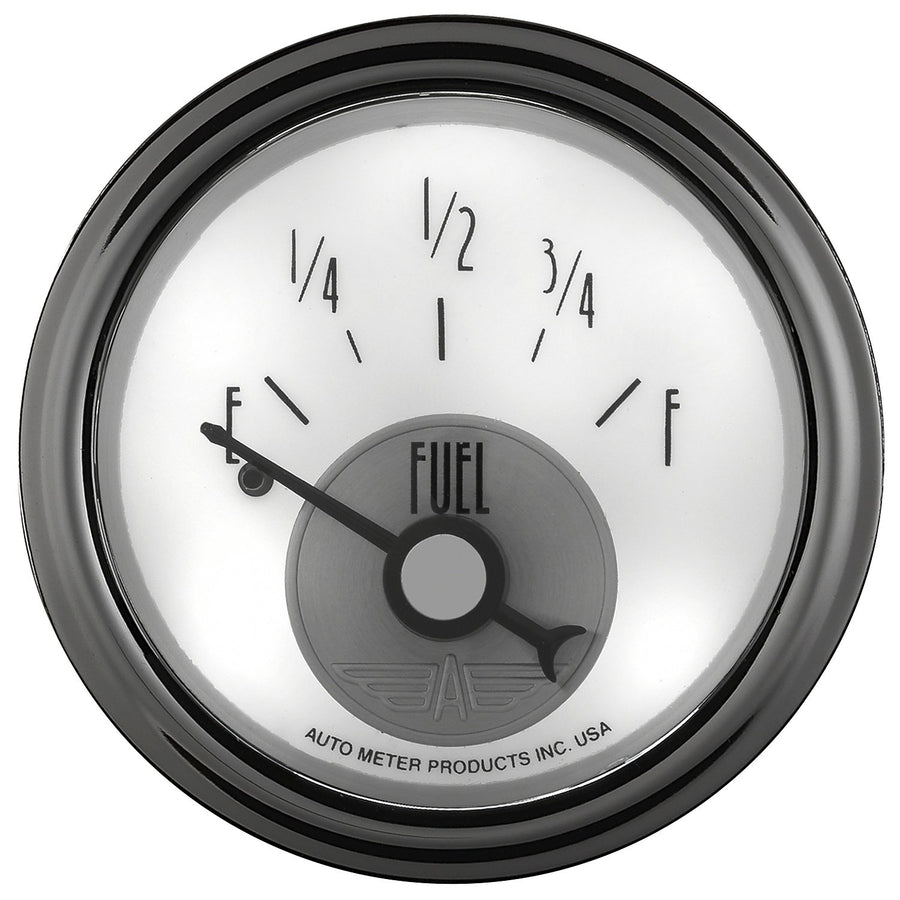 Auto Meter Prestige Pearl 2018 2-1/16" Fuel Level Gauge (240 Ohm E-33 Ohm F, 52.4mm)