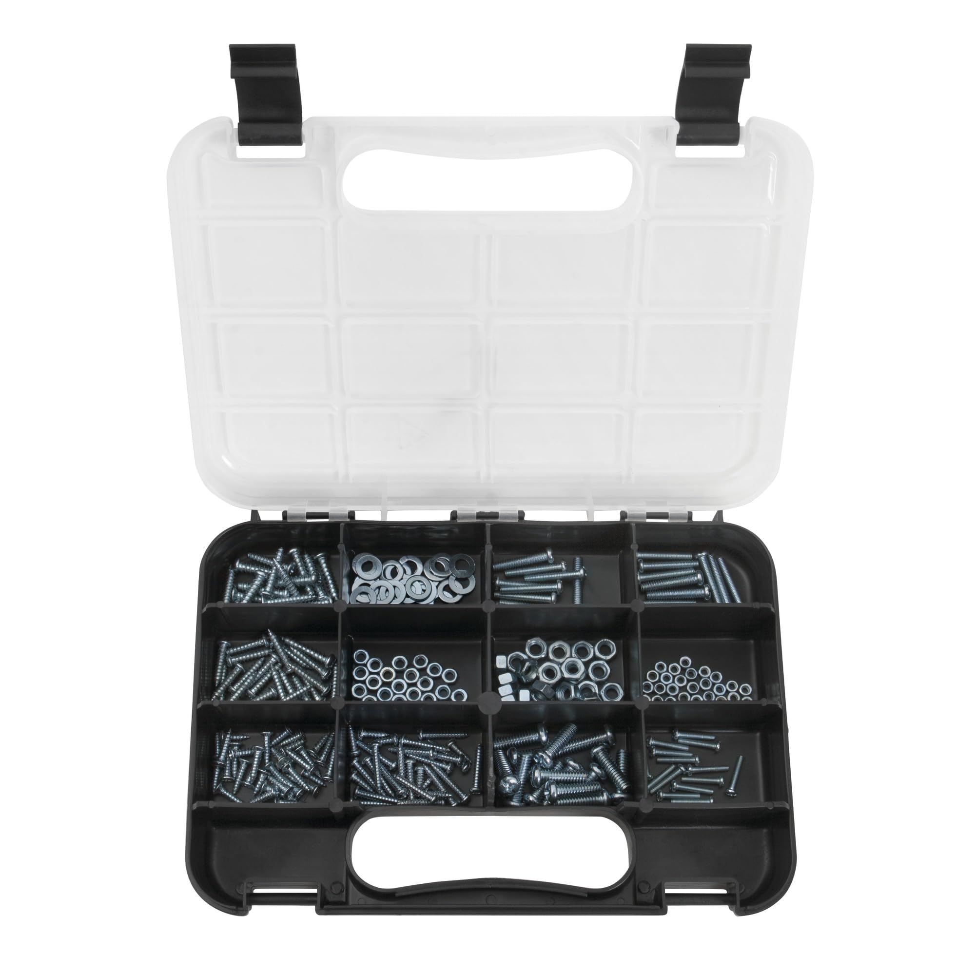 Durable Performance Tool W5189 Plastic Storage Organizer with Full-Height Dividers for Parts and Tools, Flat or Upright Storage with Built-in Feet