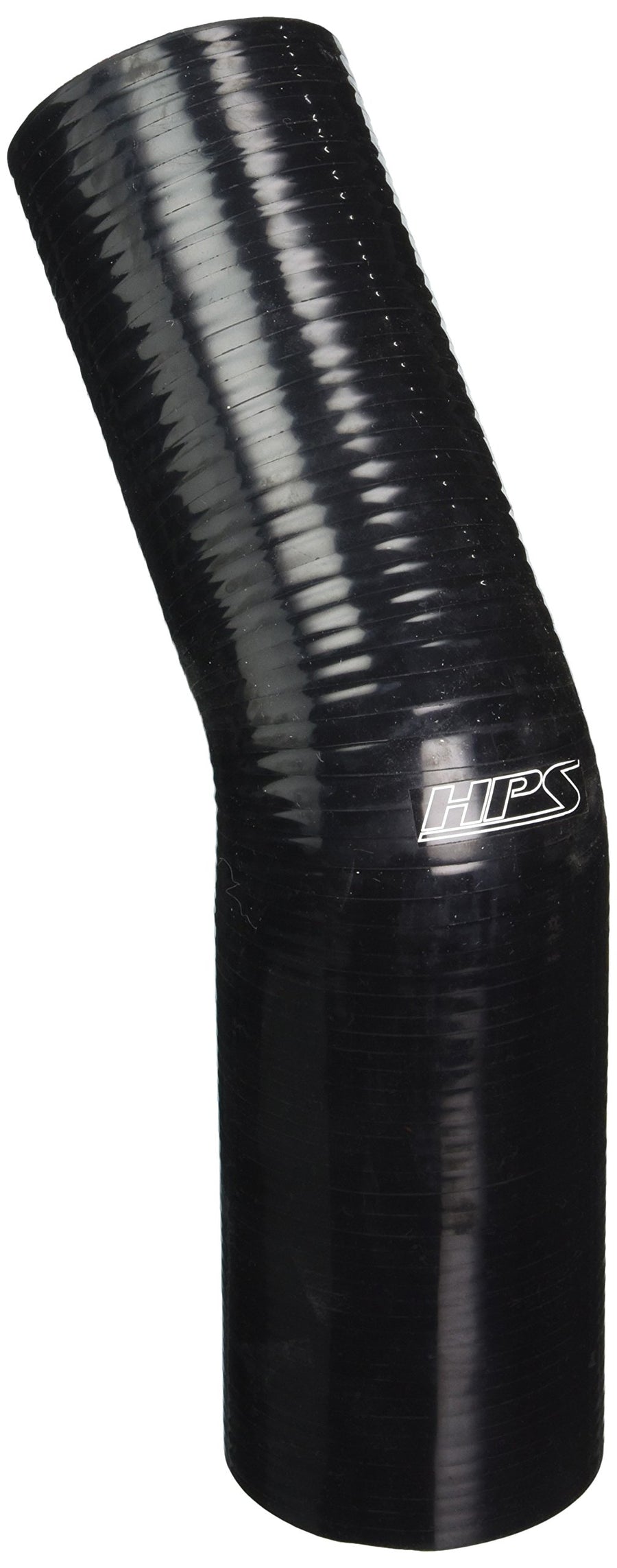 HPS 45 degree HTSER45-238-256-BLK Silicone High Temperature 4-ply Reinforced Reducer Coupler Hose, 55 PSI Maximum Pressure, 4" Leg Length on each side, 2-3/8" > 2-5/9" ID, Black