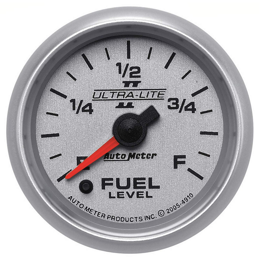 Auto Meter Ultra-Lite II 2-1/16" 0-280 ohms Full Sweep Electric Fuel Level Programmable Empty - Full Range Gauge
