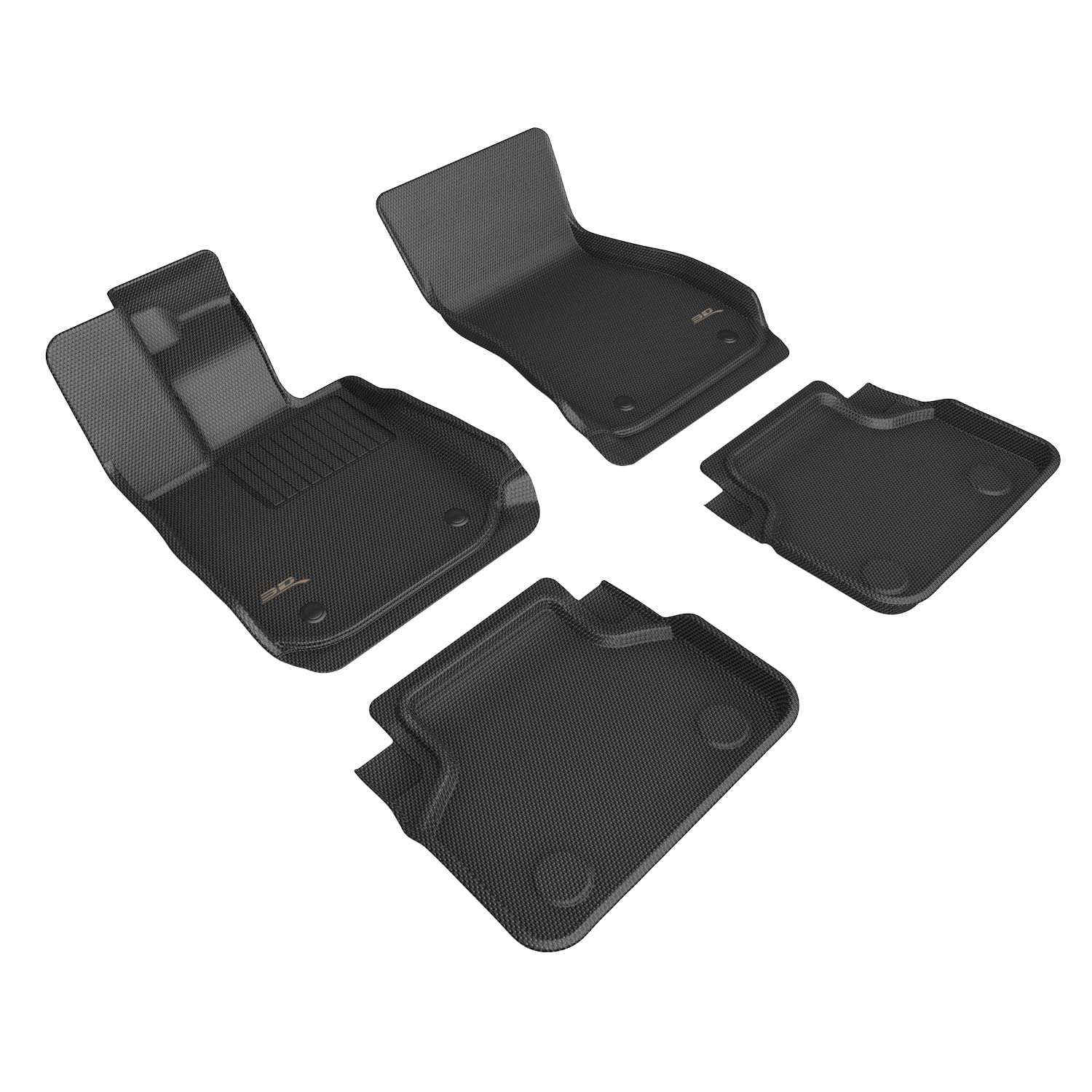 Kagu Floor Mat 3D MAXpider Custom Fit (Black) Compatible with BMW 8 Series Gran Coupe RWD (G16) 2018-2026 - R1 R2