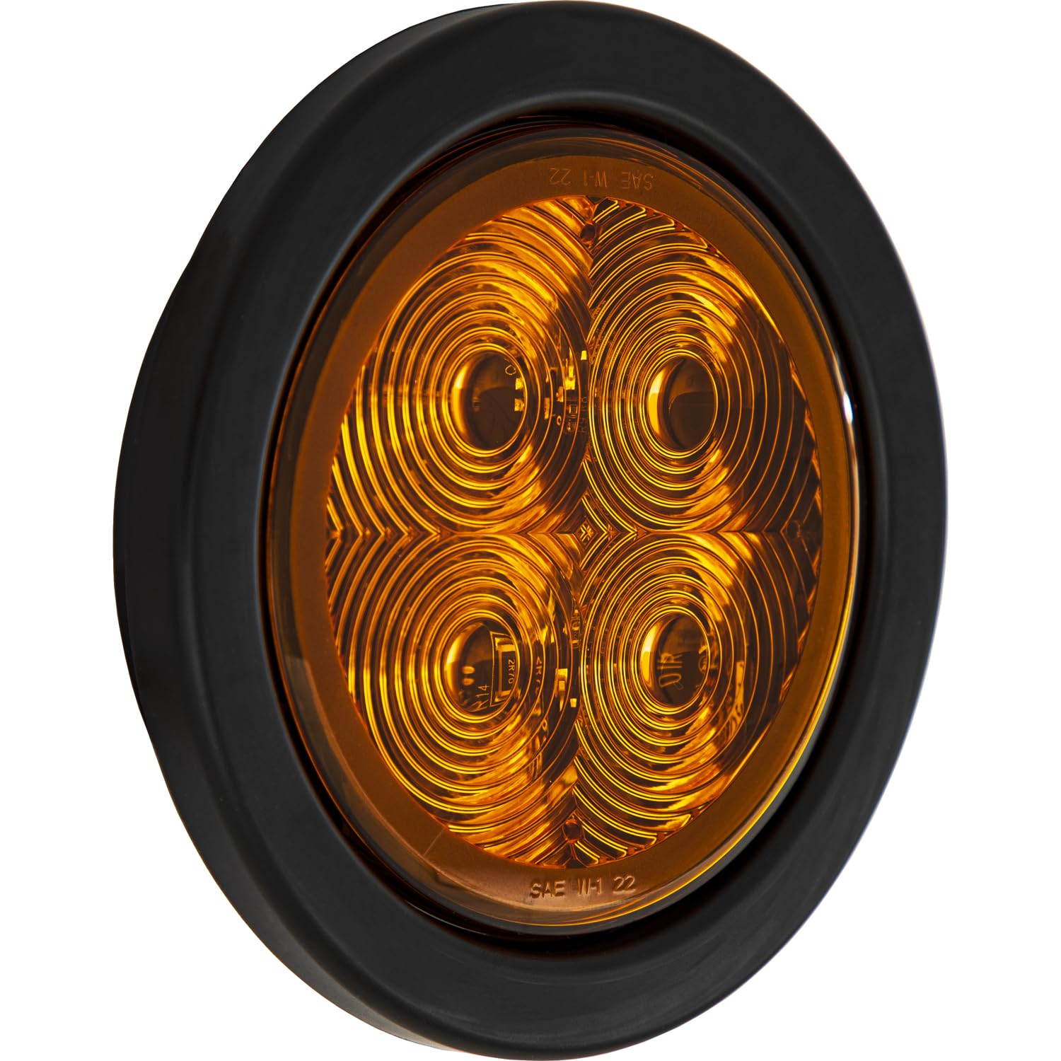 4 Inch Round Recessed Strobe SL42AO with Amber LEDs and Amber Lens