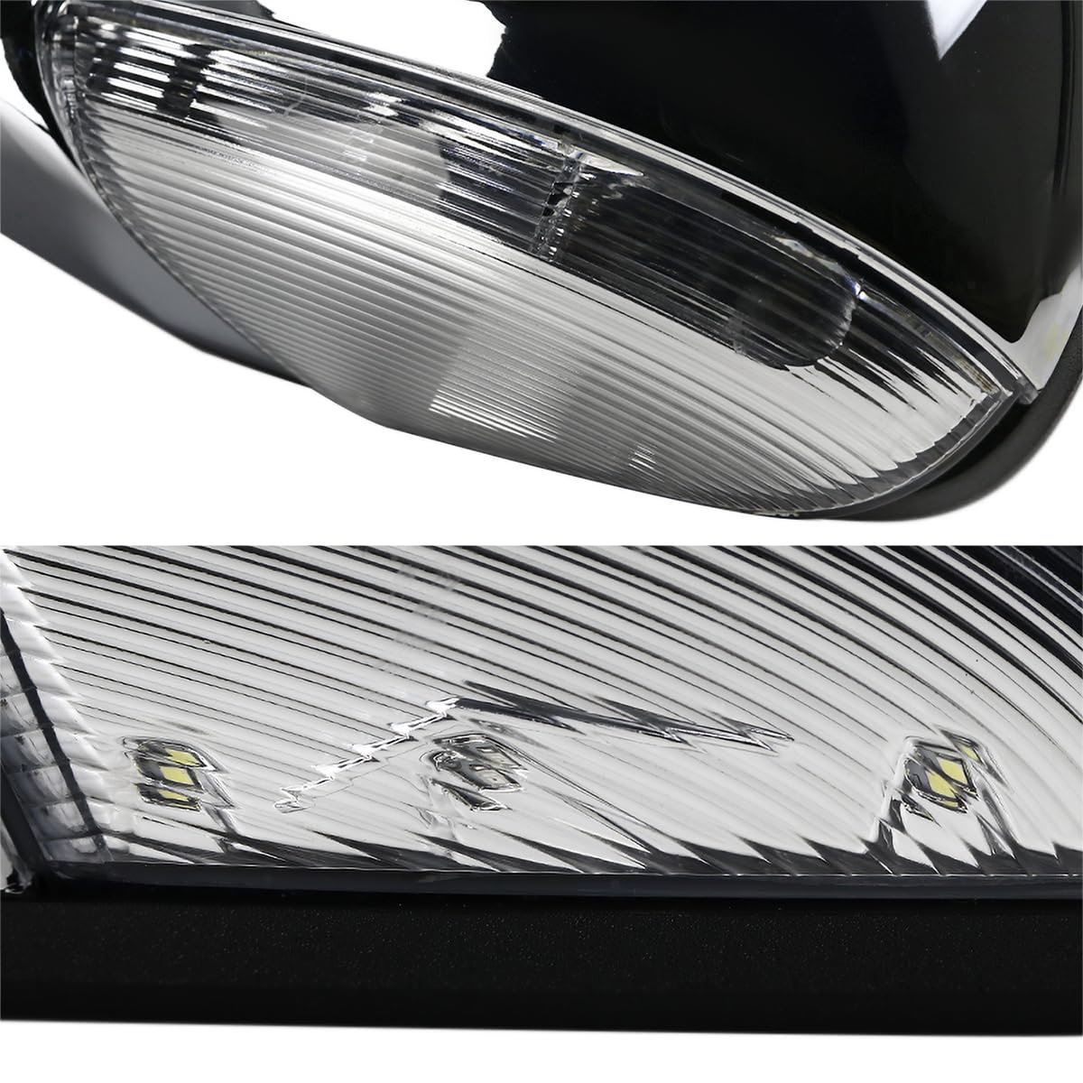 Left Driver Side Mirror Spec-D Tuning Power Fold Heated Temper Sensor Chrome Compatible with 2013-2019 Dodge Ram 1500