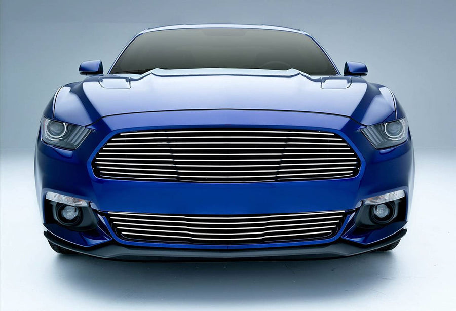 2015-2017 Mustang GT T-Rex Grilles Laser Billet Grille, Polished, 1 Pc, Replacement - PN #6215300