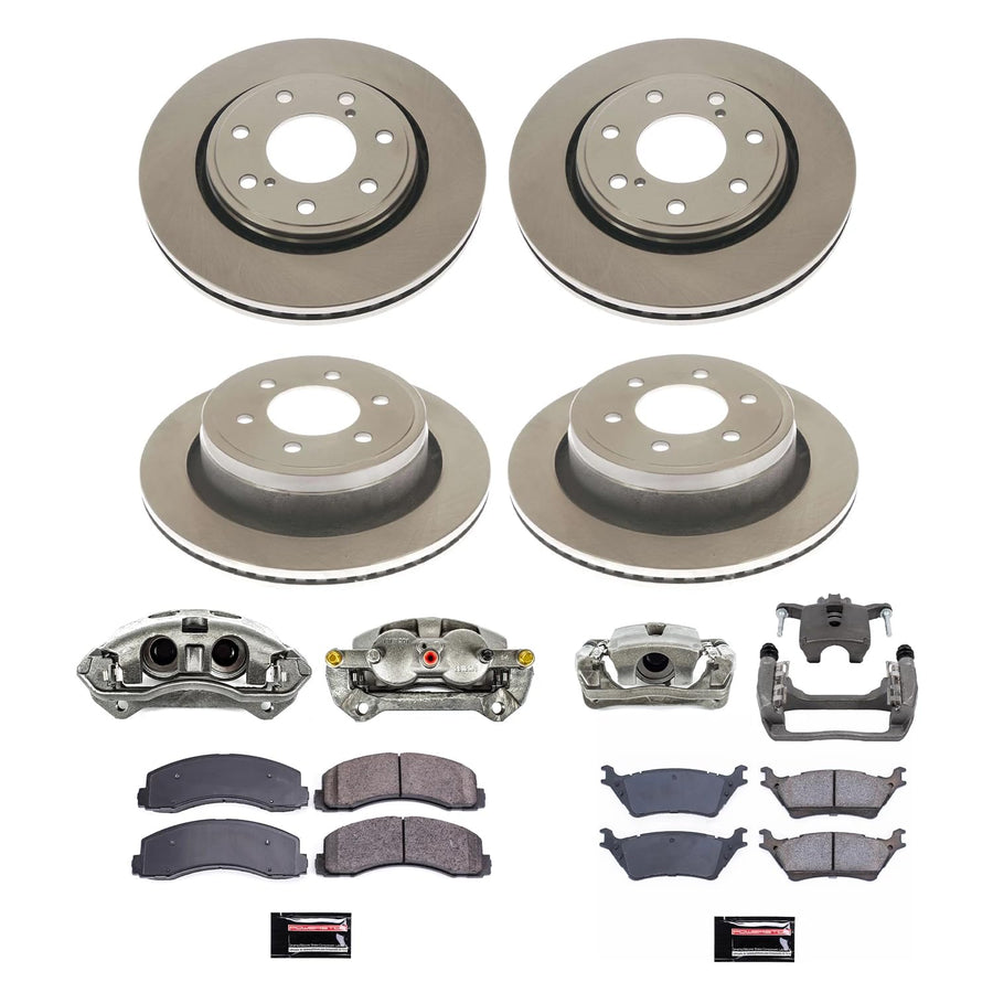 Power Stop KCOE6269 Replacement Autospecialty Front and Rear Caliper Kit- OE Brake Rotor | Brake Pads & Calipers For Ford F-150 2012-2014 [Vehicle Specific]