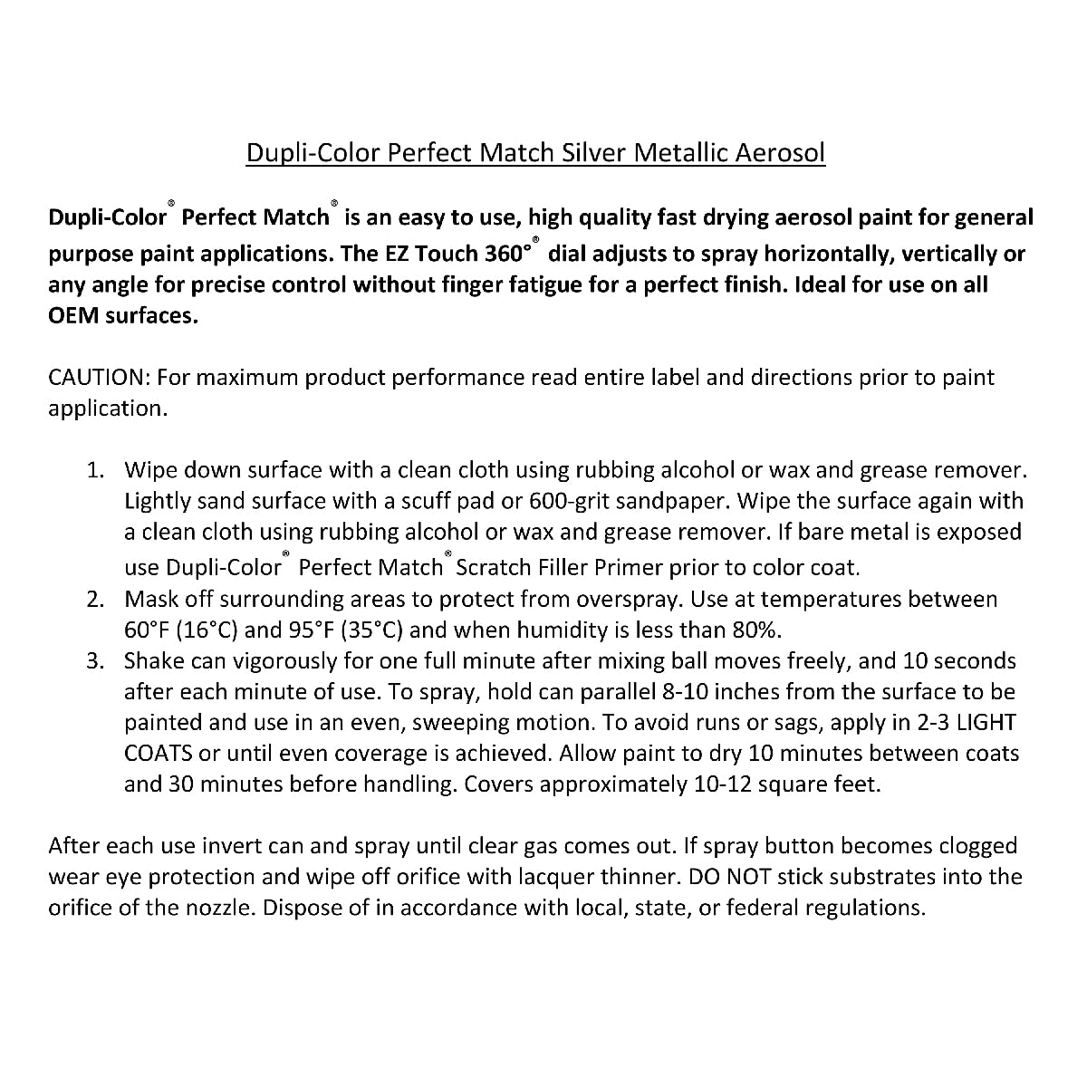 Toyota Silver Metallic Dupli-Color EBTY15307 Perfect Match Automotive Spray Paint – 147/148 – 8 oz. Aerosol Can