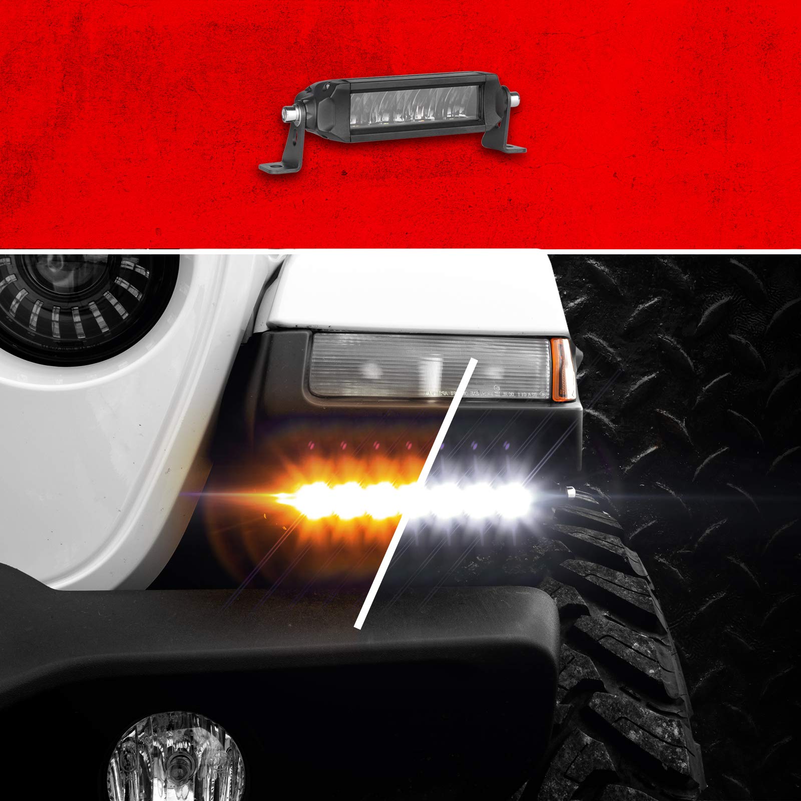 2nd Gen XKGLOW Razor Light Fog Strobe Combo With Wire & Switch 6in