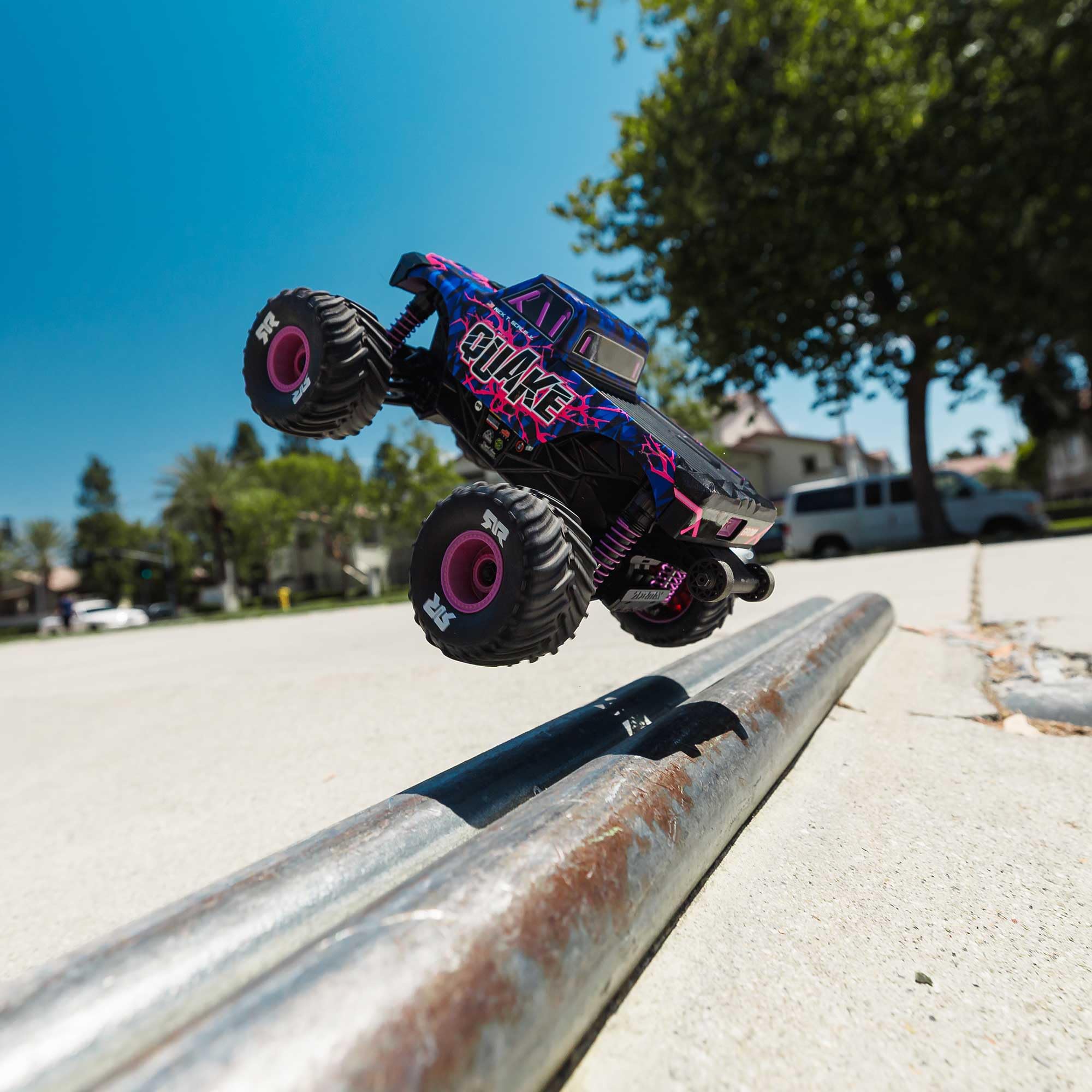 ARRMA 1/16 Quake GROM RC Truck 4X4 RTR Brushed Monster Truck (Battery & Charger Included), Purple, ARA2137T3