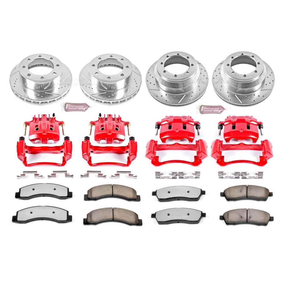 Power Stop Z36 KC1907A-36 Front & Rear Truck and Tow Brake Kit with Calipers For Ford F-350 Super Duty 2000-2004 [Model Specific]