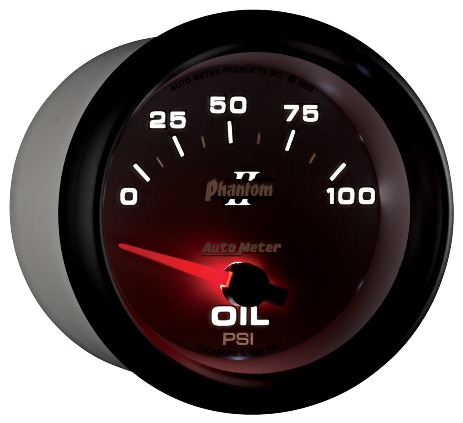 Auto Meter Phantom II 2-5/8" 0-100 PSI Short Sweep Electric Oil Pressure Gauge 7827