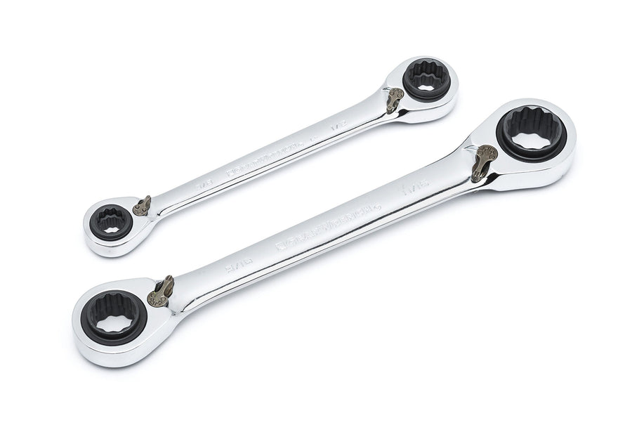 GEARWRENCH 12 Point 2 Pc. QuadBox™ Reversible Double Box Ratcheting Wrench Set, SAE - 85900